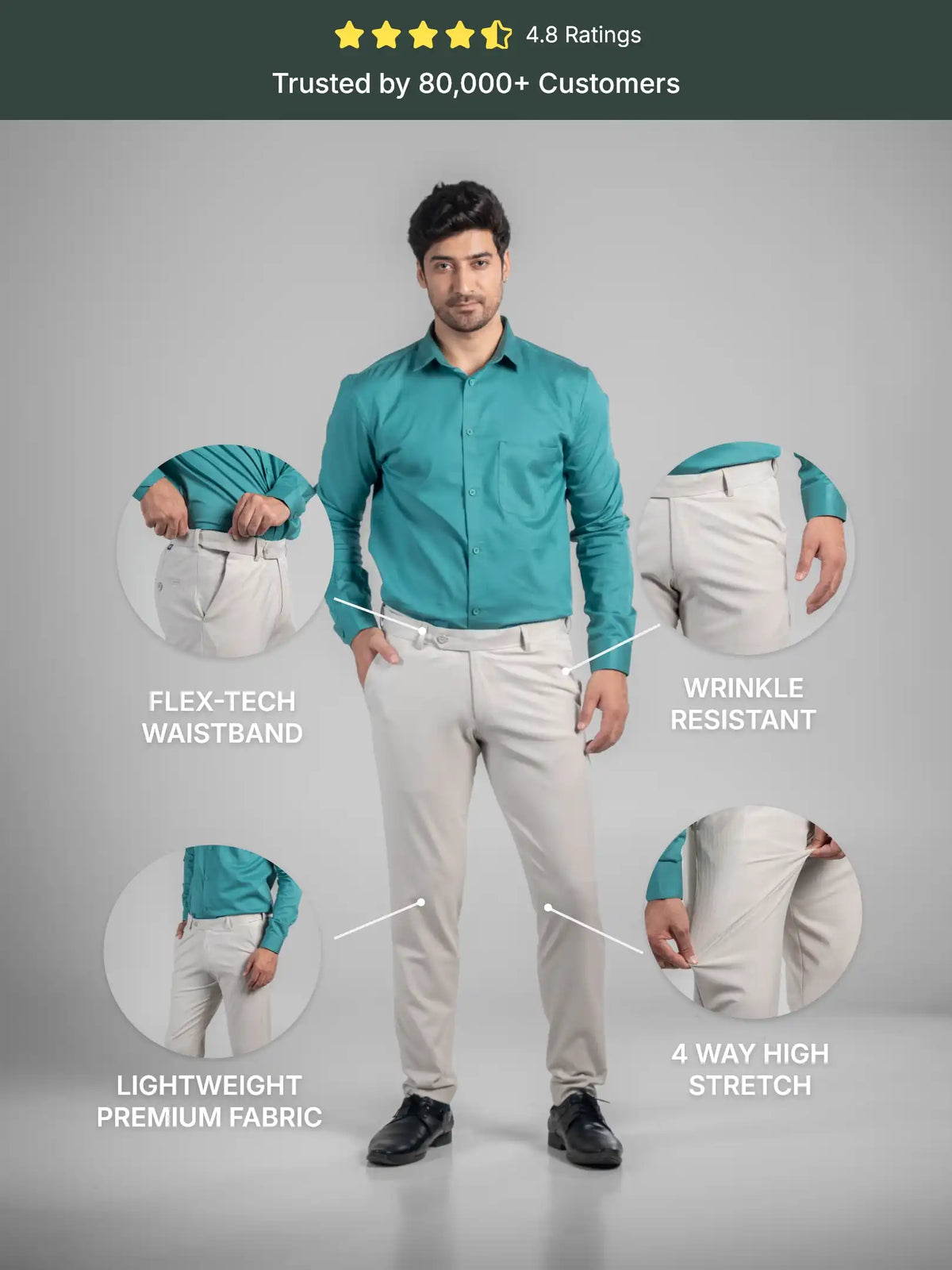 Almond Cream Soft Lining Flexiwaist Pant