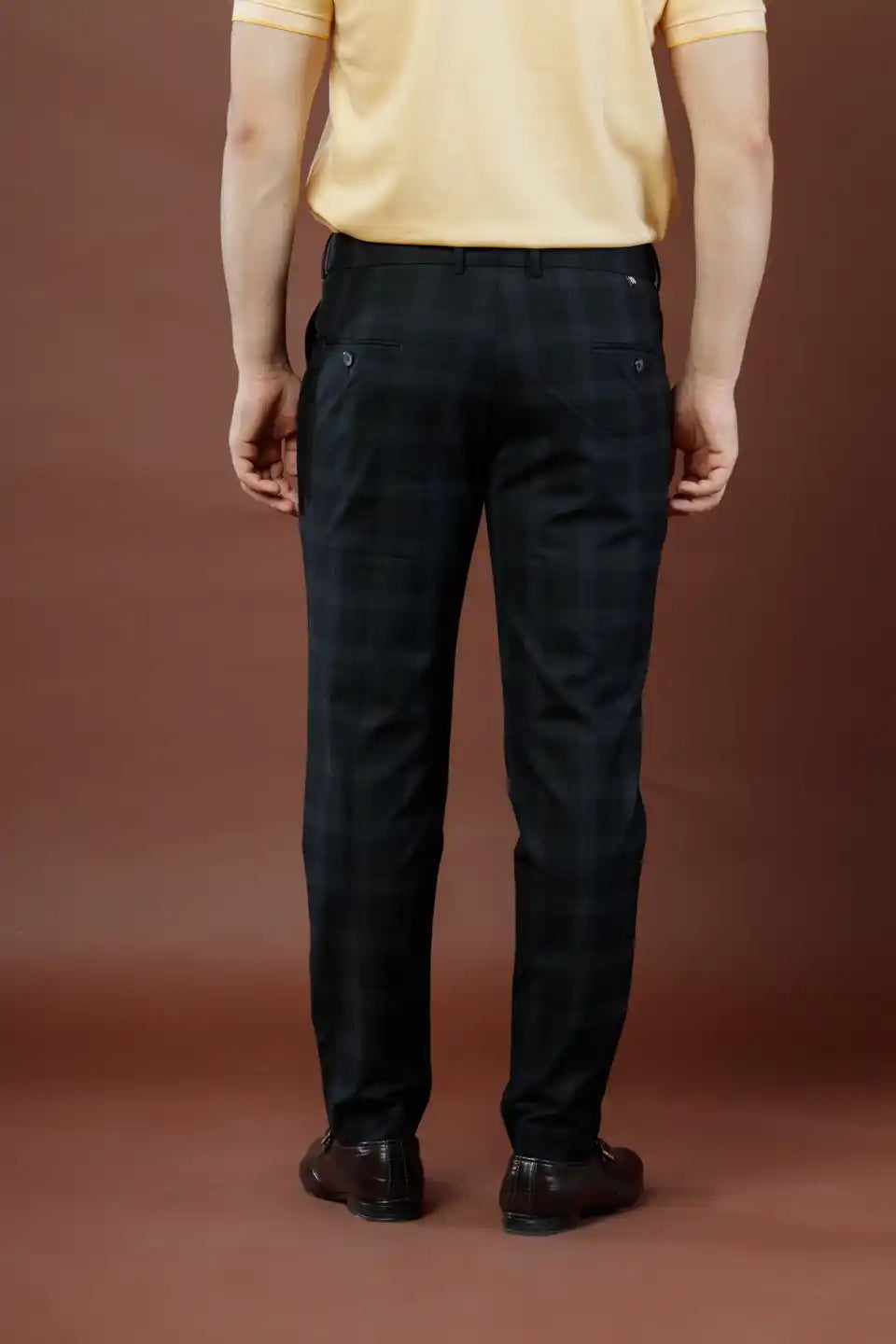 Men’s premium Blackout Soho Checks Flexiwaist Pants - Back view