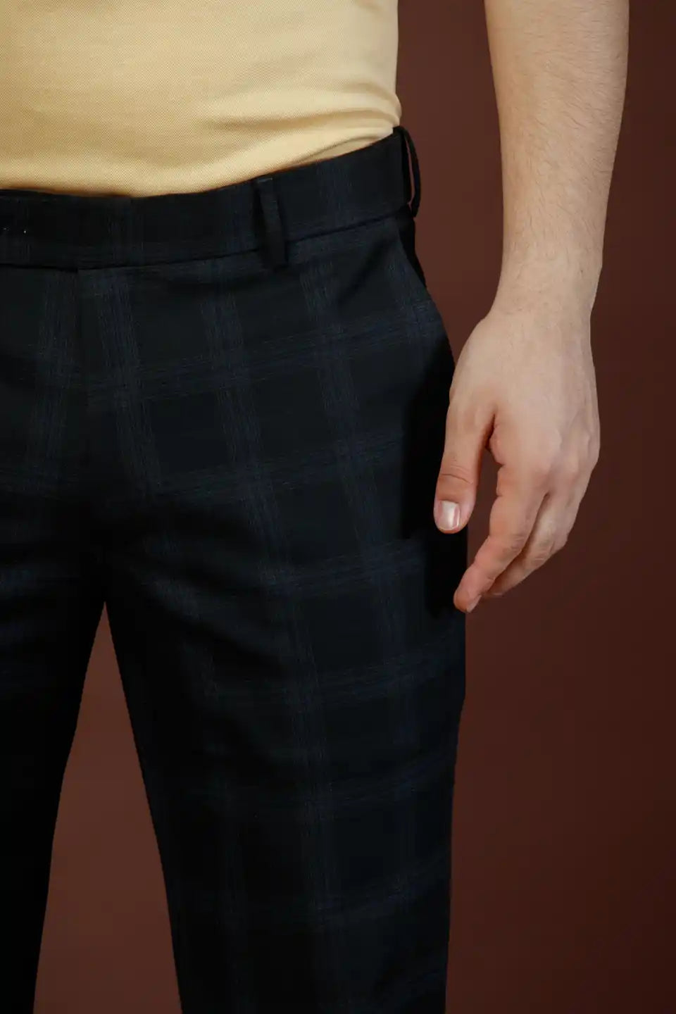 Men’s premium Blackout Soho Checks Flexiwaist Pants - Front view