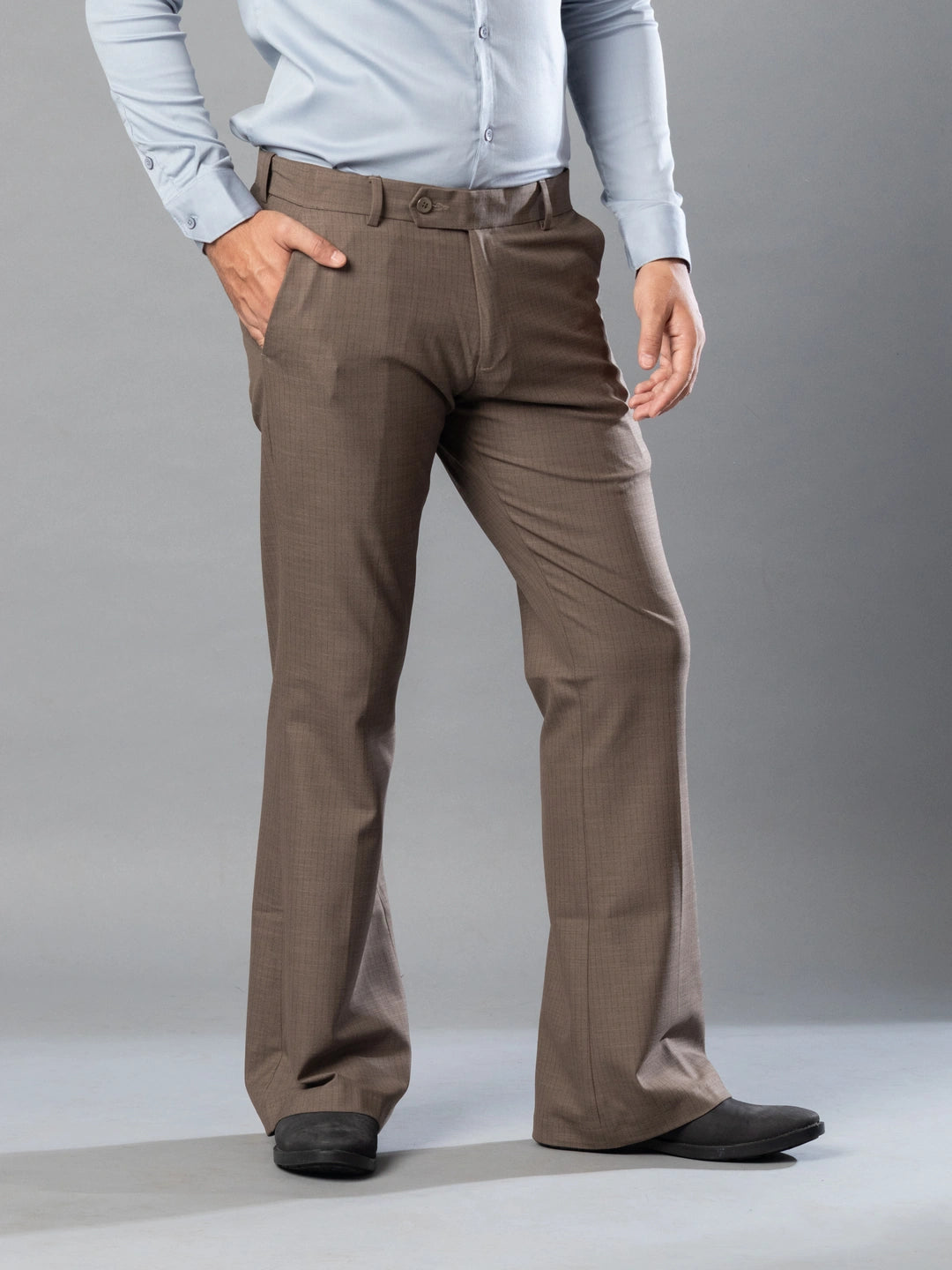 Earthy Fine Lining Bootcut Pant For Men