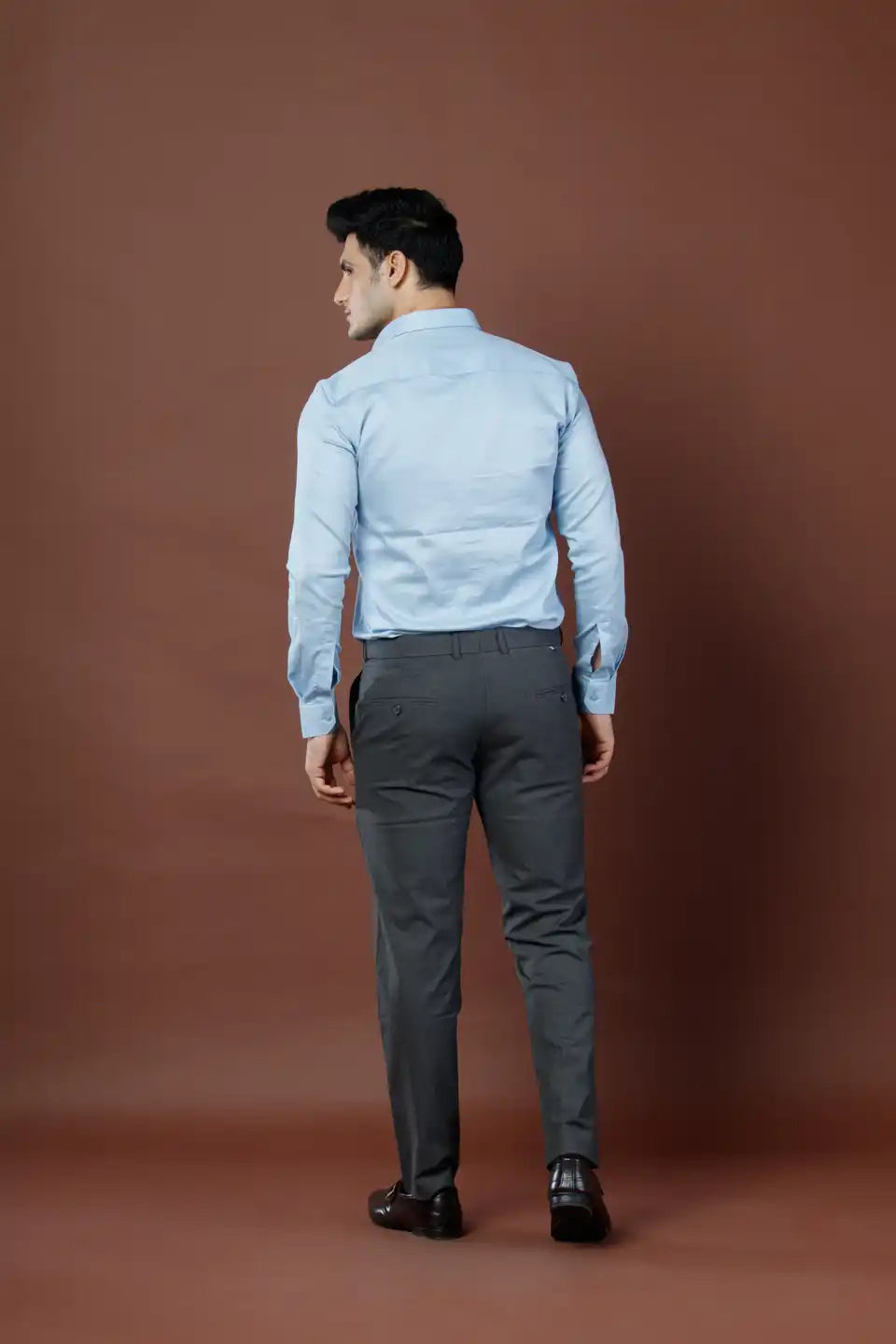 Men’s premium Dove Grey Double Lining Flexiwaist Pants- Back view