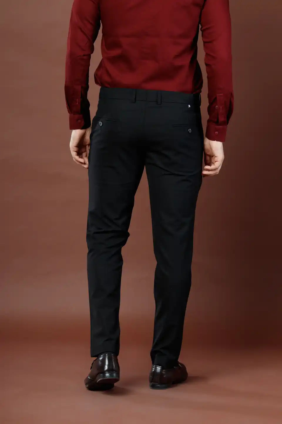 Men’s premium Midnight Black Double Lining Flexiwaist Pants- Black view