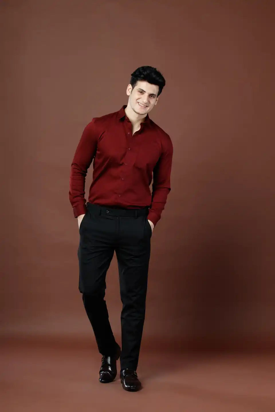 Men’s premium Midnight Black Double Lining Flexiwaist Pants- Lifestyle view