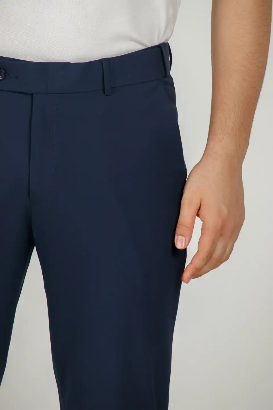 Men’s premium Dark Blue Flexiwaist Stretchable Pants for Men – Front view