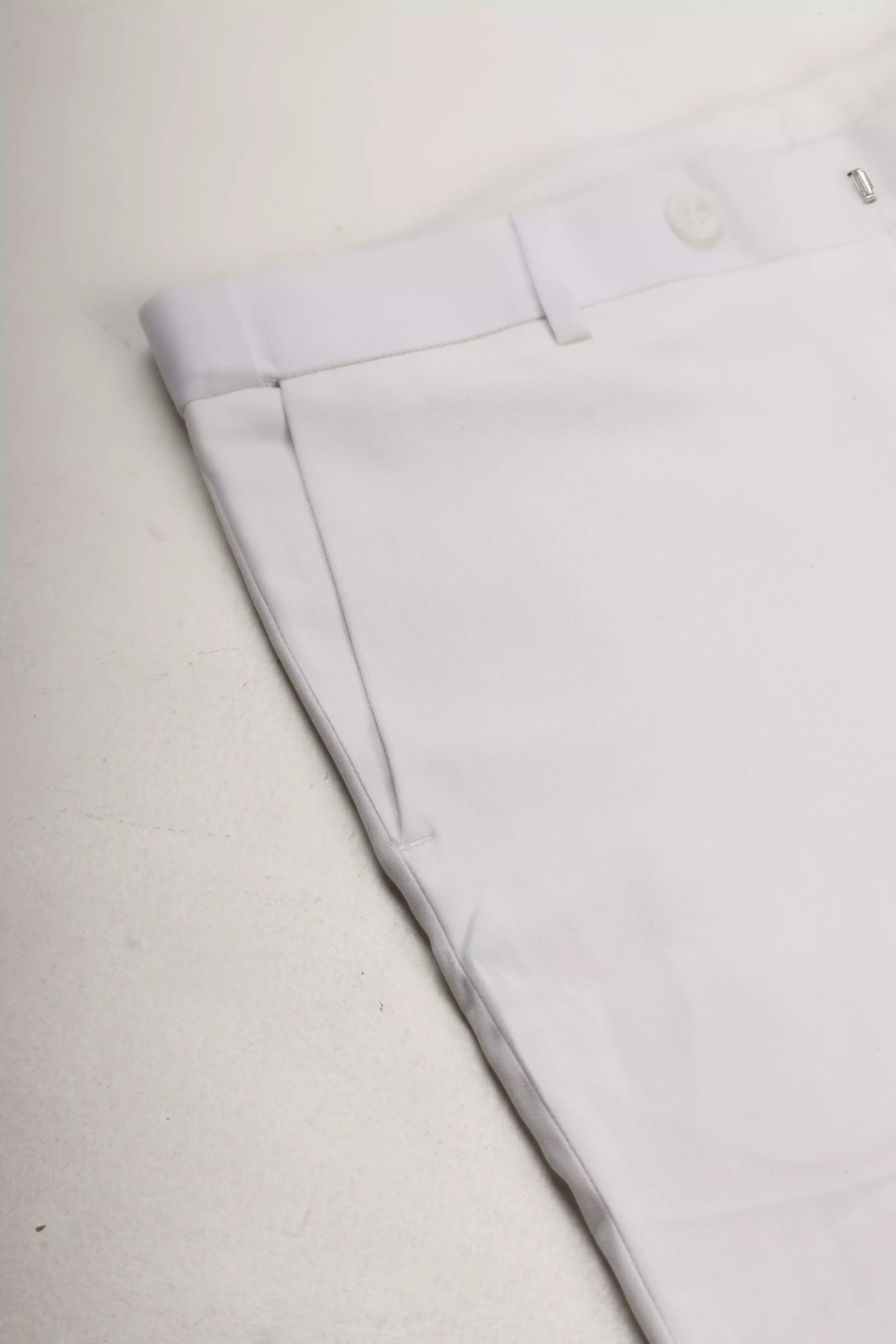 Men’s premium Lit White Flexiwaist Stretchable Pants for Men - Fabric view