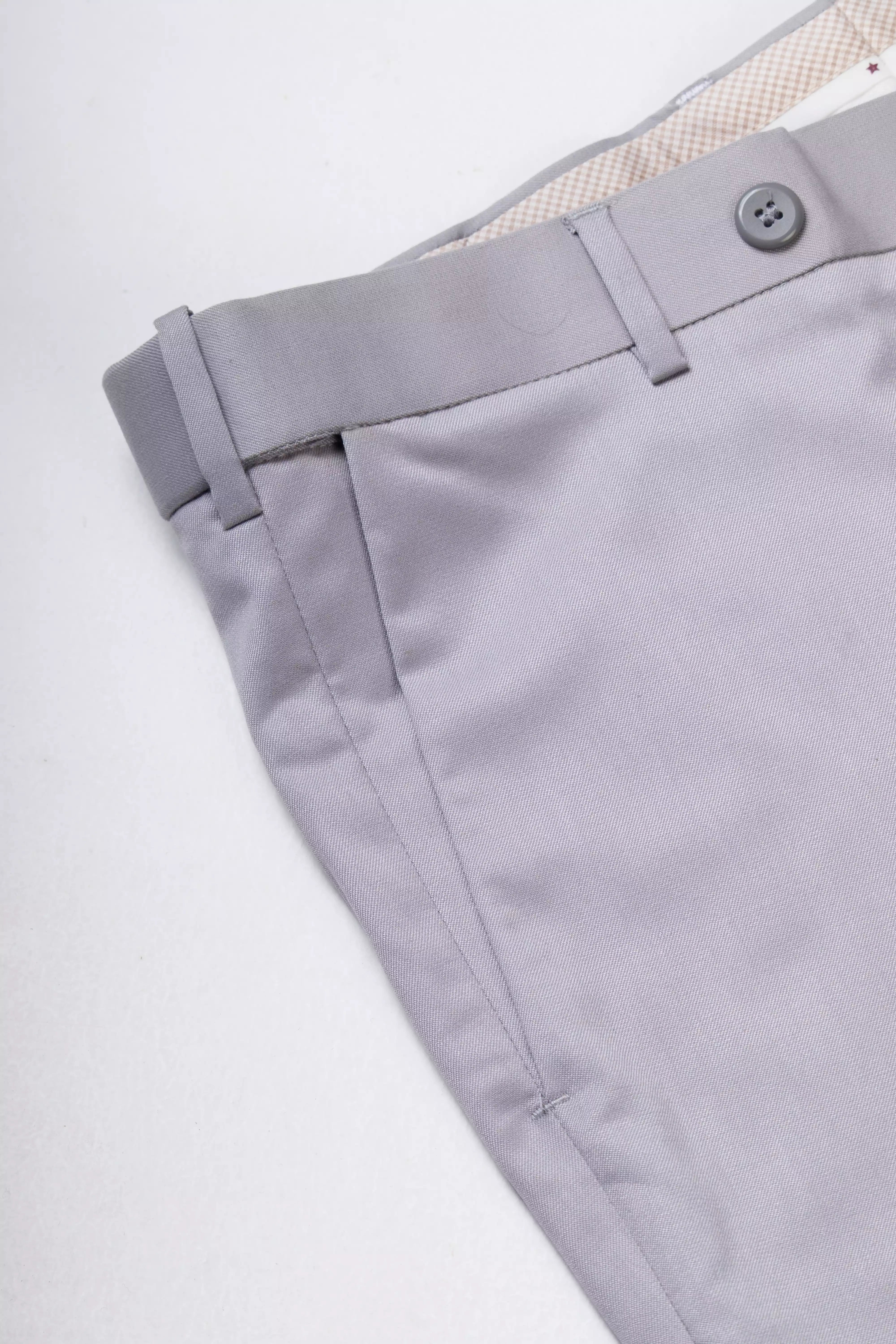 Men’s premium Pearl Grey Flexiwaist Stretchable Pants for Men - Close view