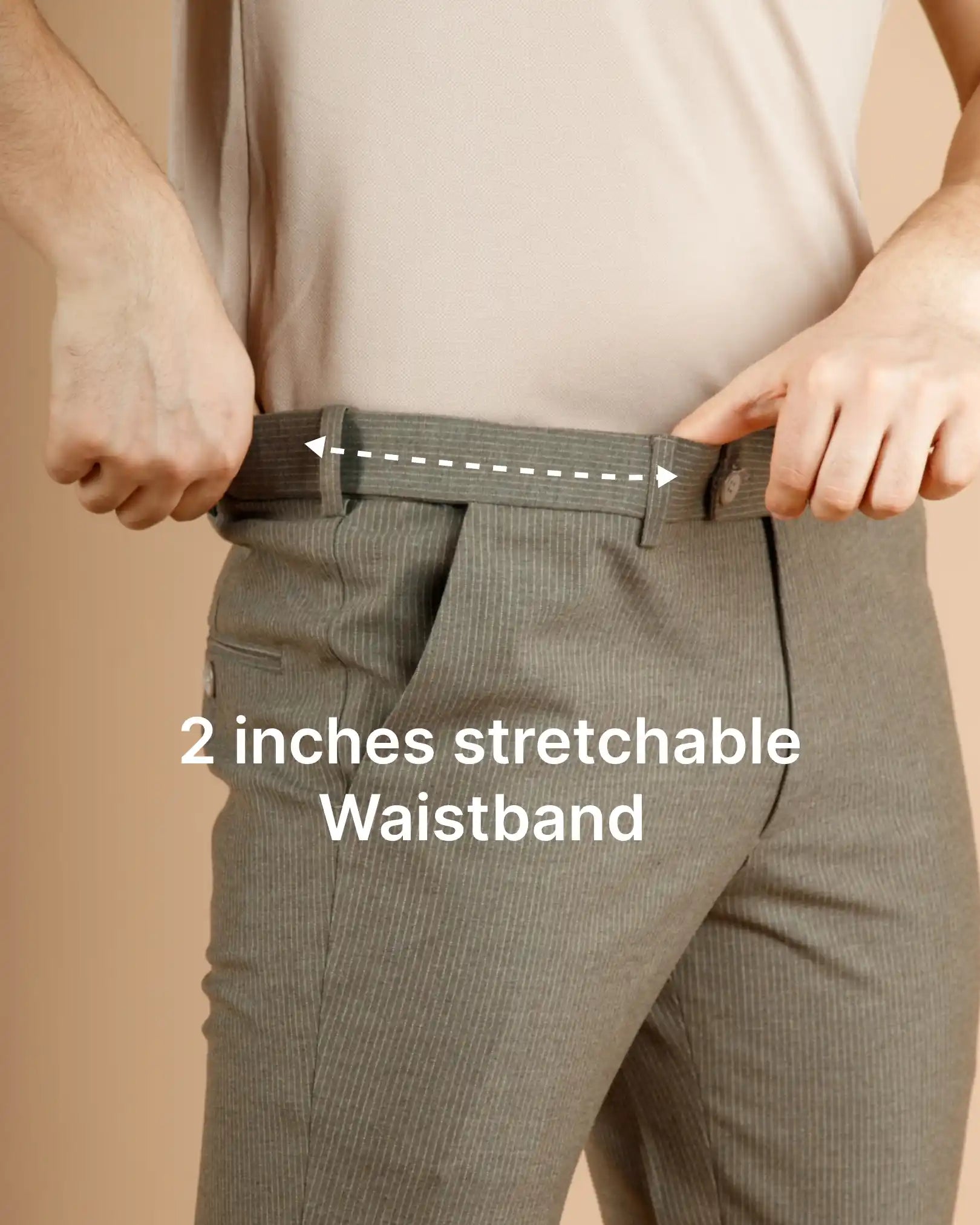 Men’s premium Caramel Stripe Flexiwaist Pants - Side view