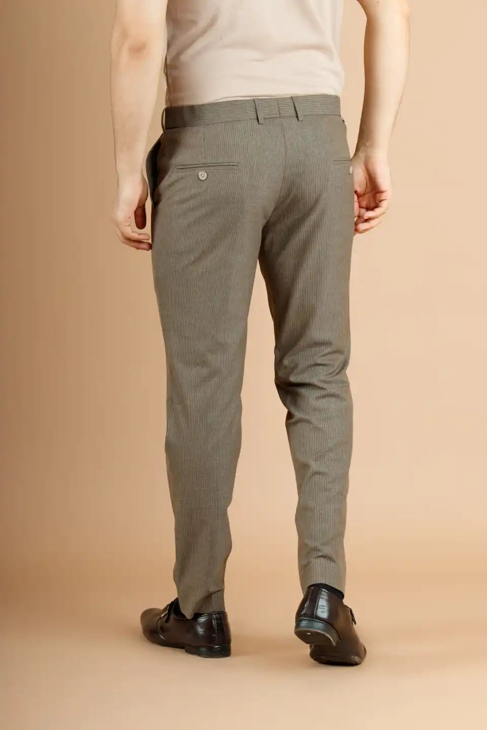 Men’s premium Caramel Stripe Flexiwaist Pants - Back view