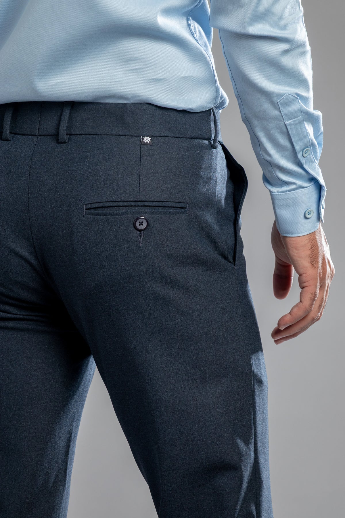 Navy Melange Flexiwaist Straight Fit Plus Size Pants