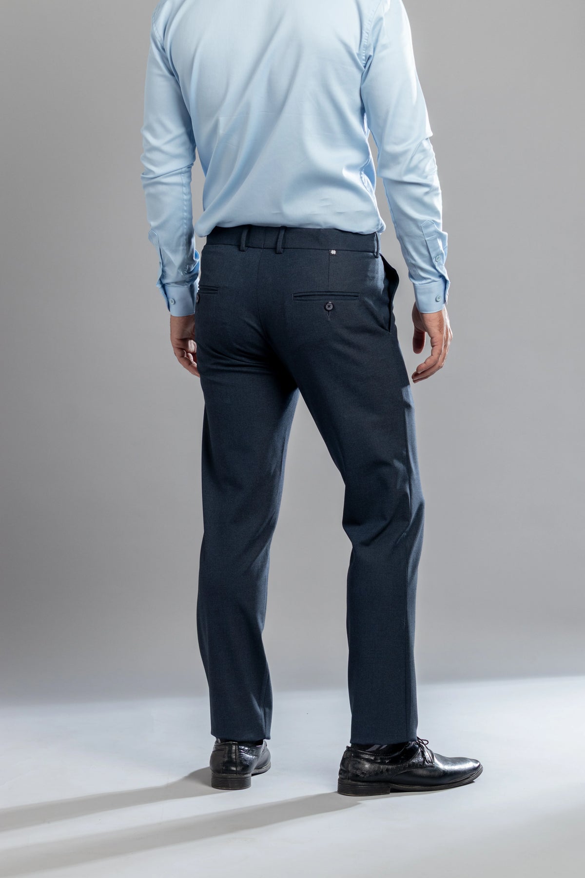 Navy Melange Flexiwaist Straight Fit Plus Size Pants