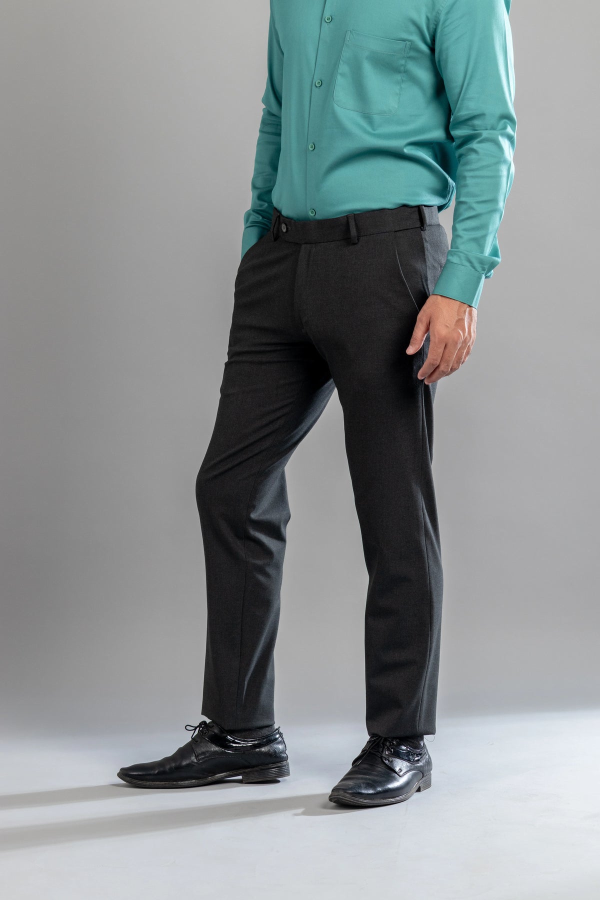 Raven Melange Flexiwaist Straight Fit Plus Size Pants