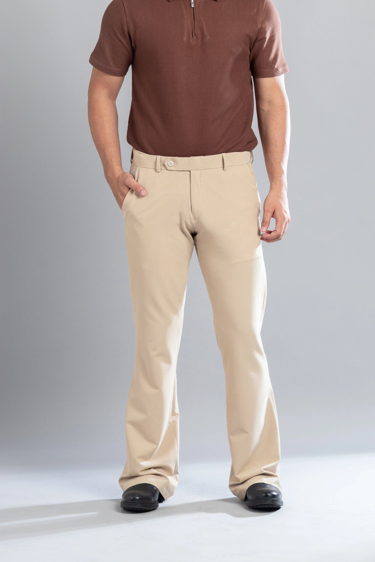 Peanut SeerSucker Lining Bootcut Pants