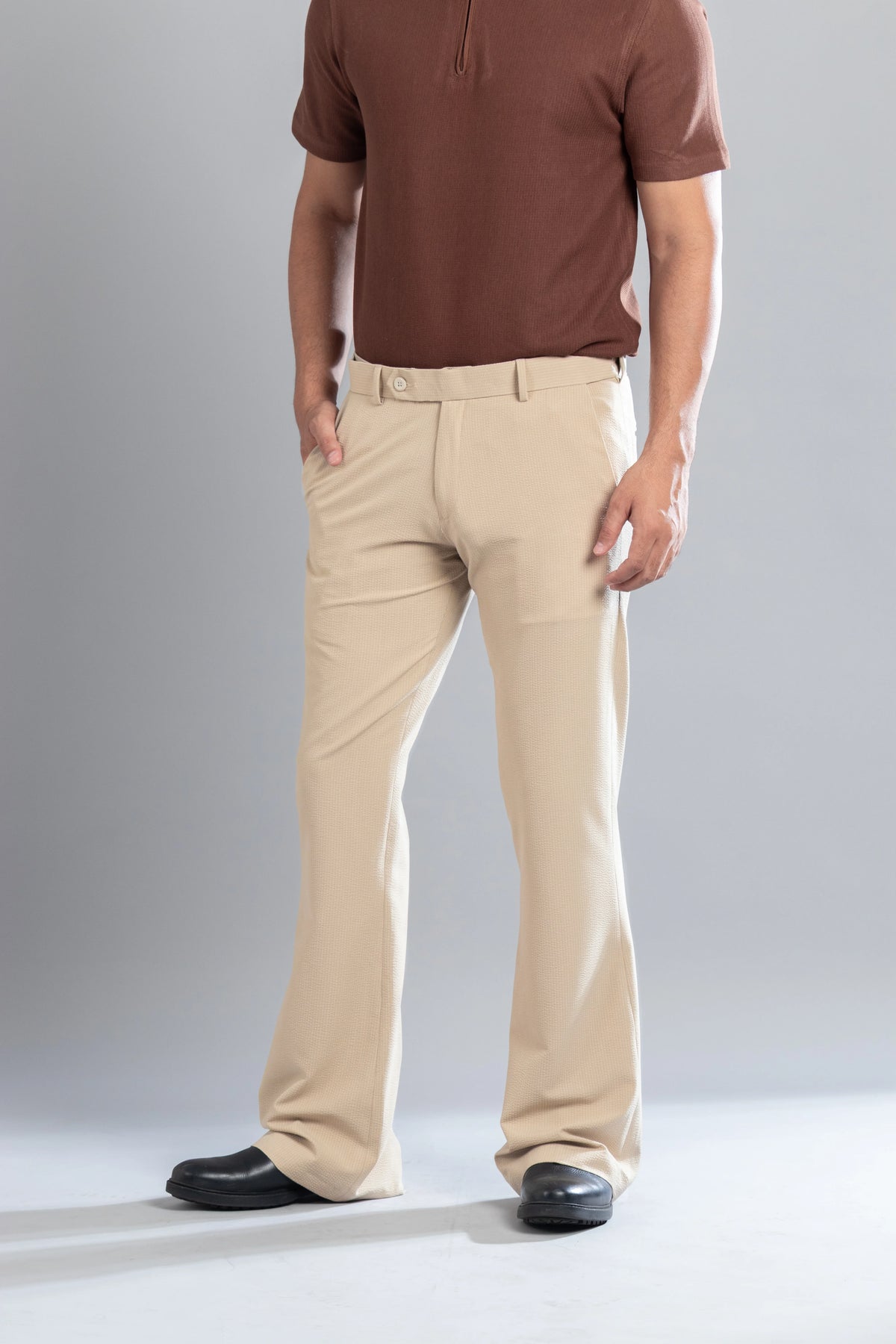 Peanut SeerSucker Lining Bootcut Pants