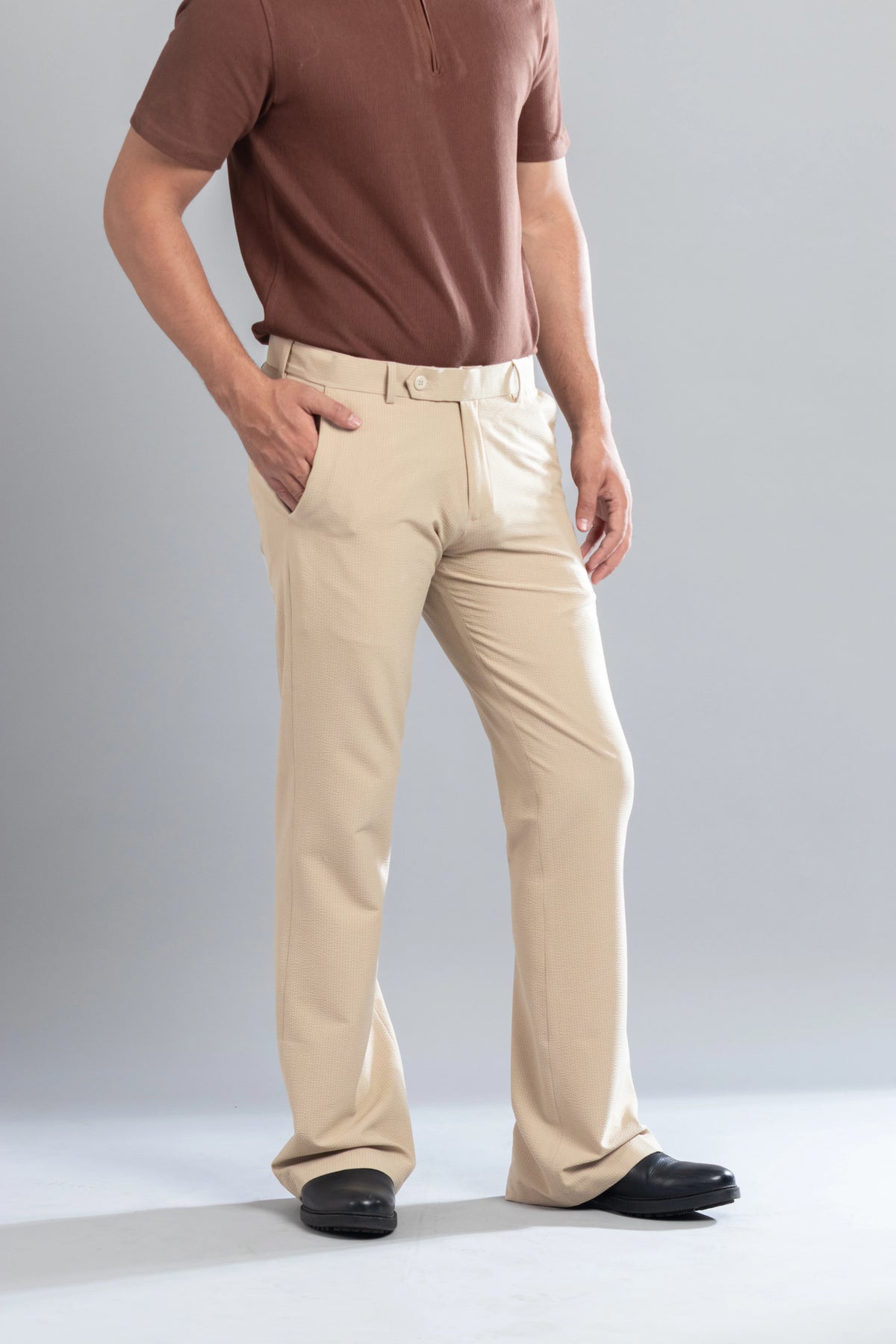 Peanut SeerSucker Lining Bootcut Pants