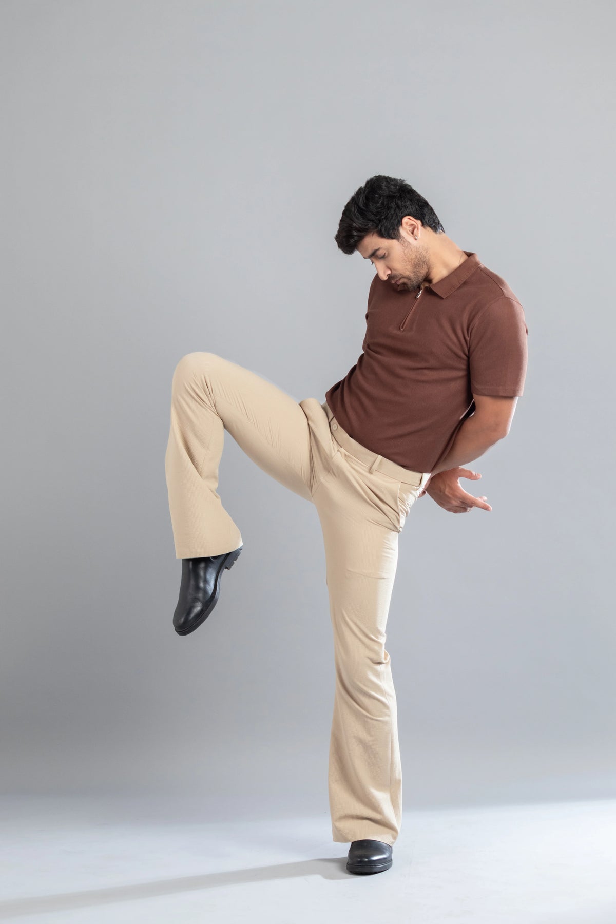 Peanut SeerSucker Lining Bootcut Pants
