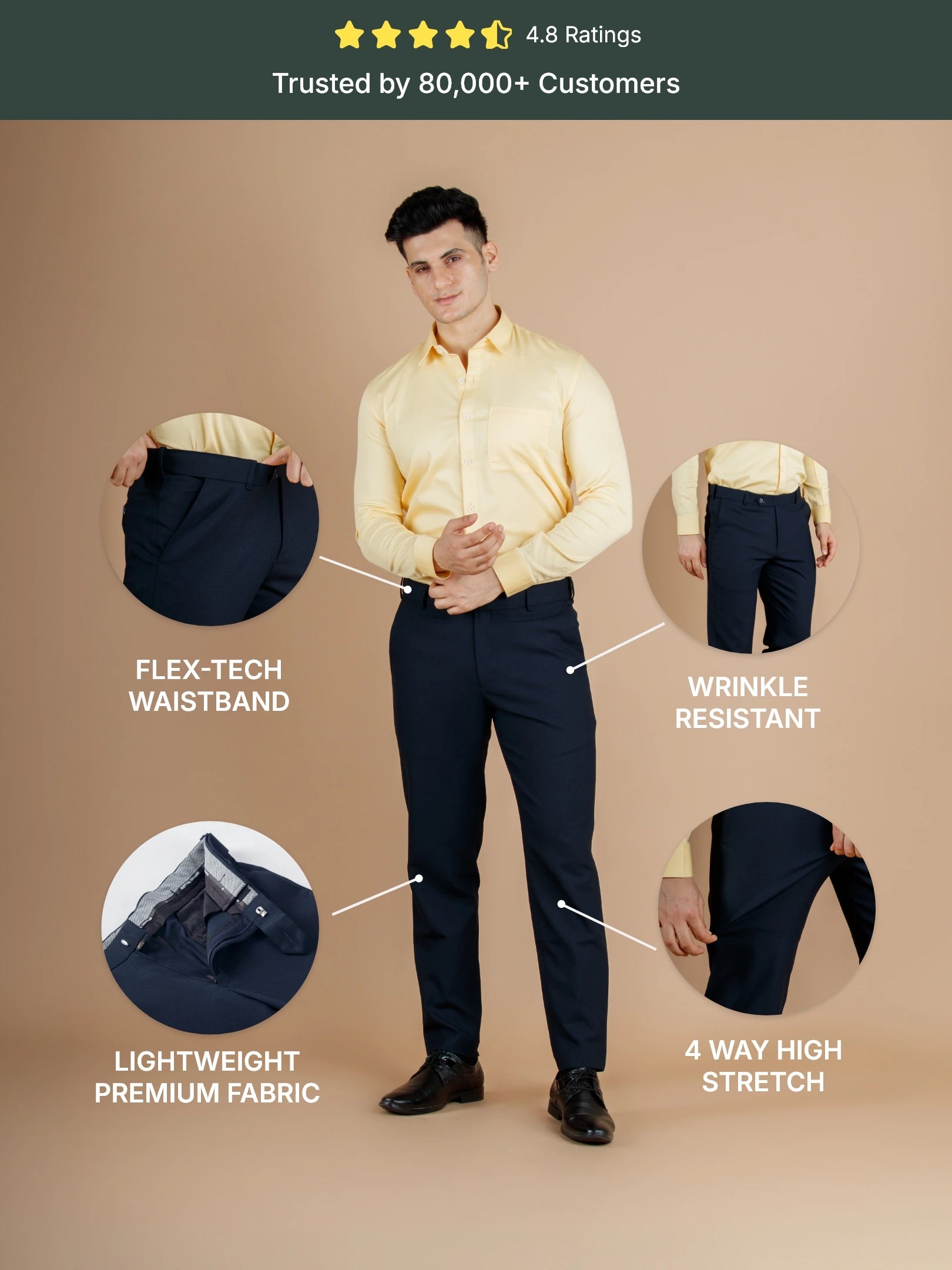 Iguana Warp Checks Flexiwaist Pants