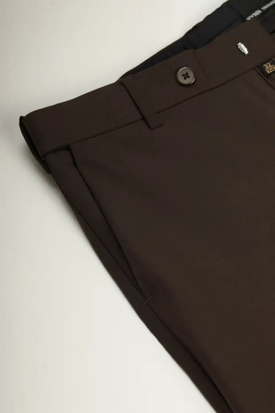 Men’s premium Wood Brown Flexiplus Block Checks Pants - Close view