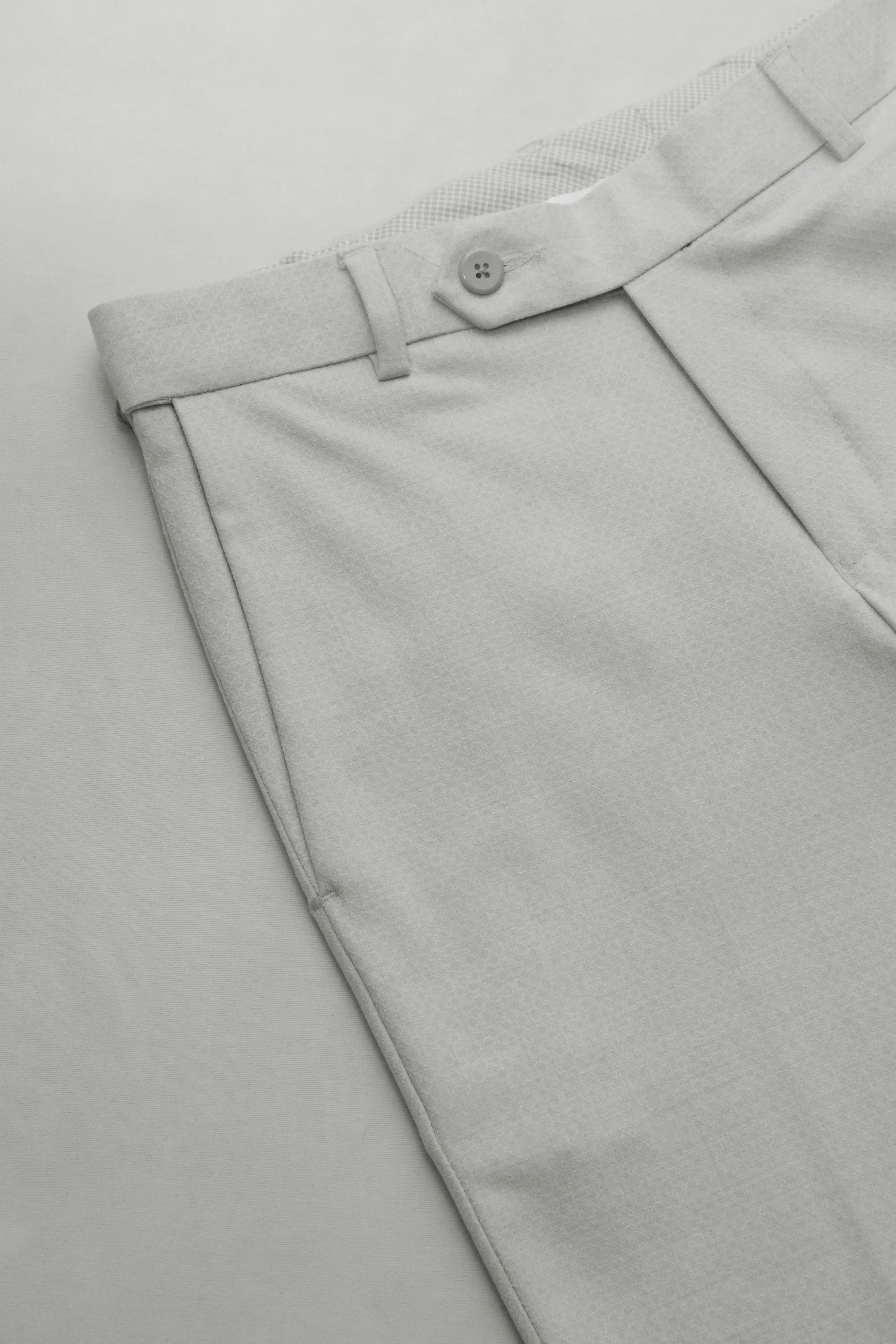 Men’s premium Smoke Grey Flexiplus Diamond Checks Pants - Close view