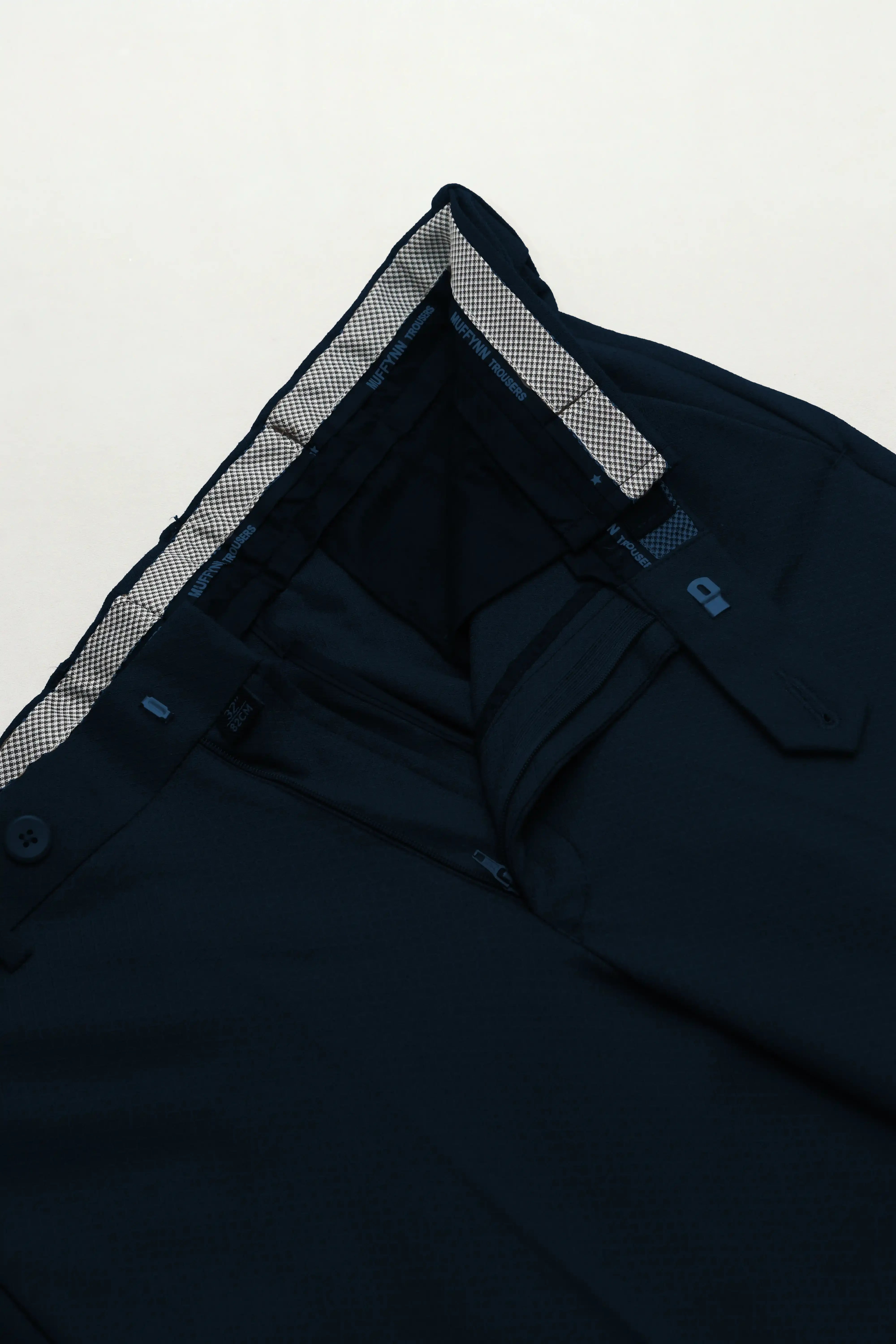 Men’s premium Space Blue Flexiplus Diamond Checks Pants - Fabric view