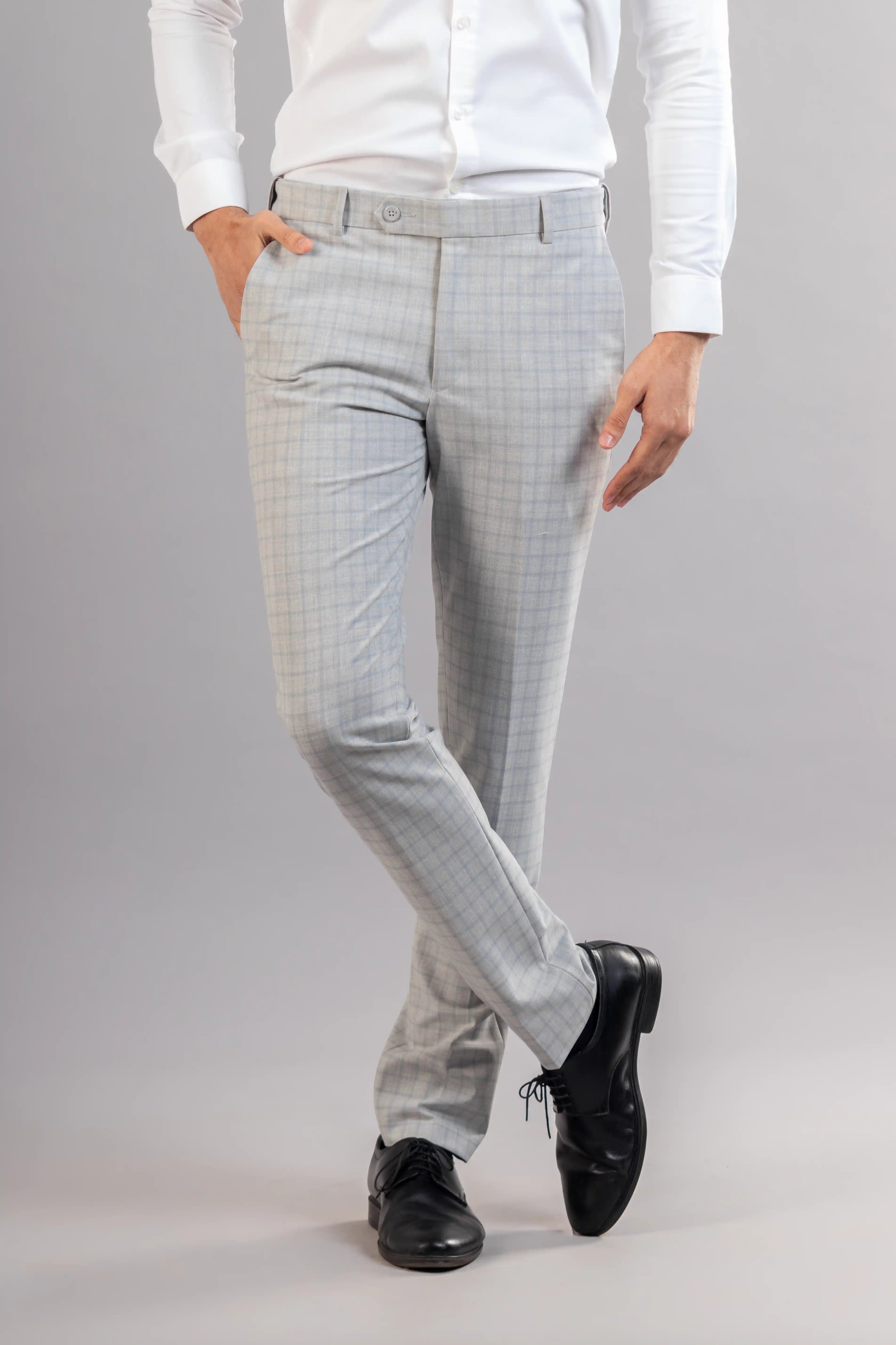 Men’s premium Ash Flexiplus Vista Checks - Front view