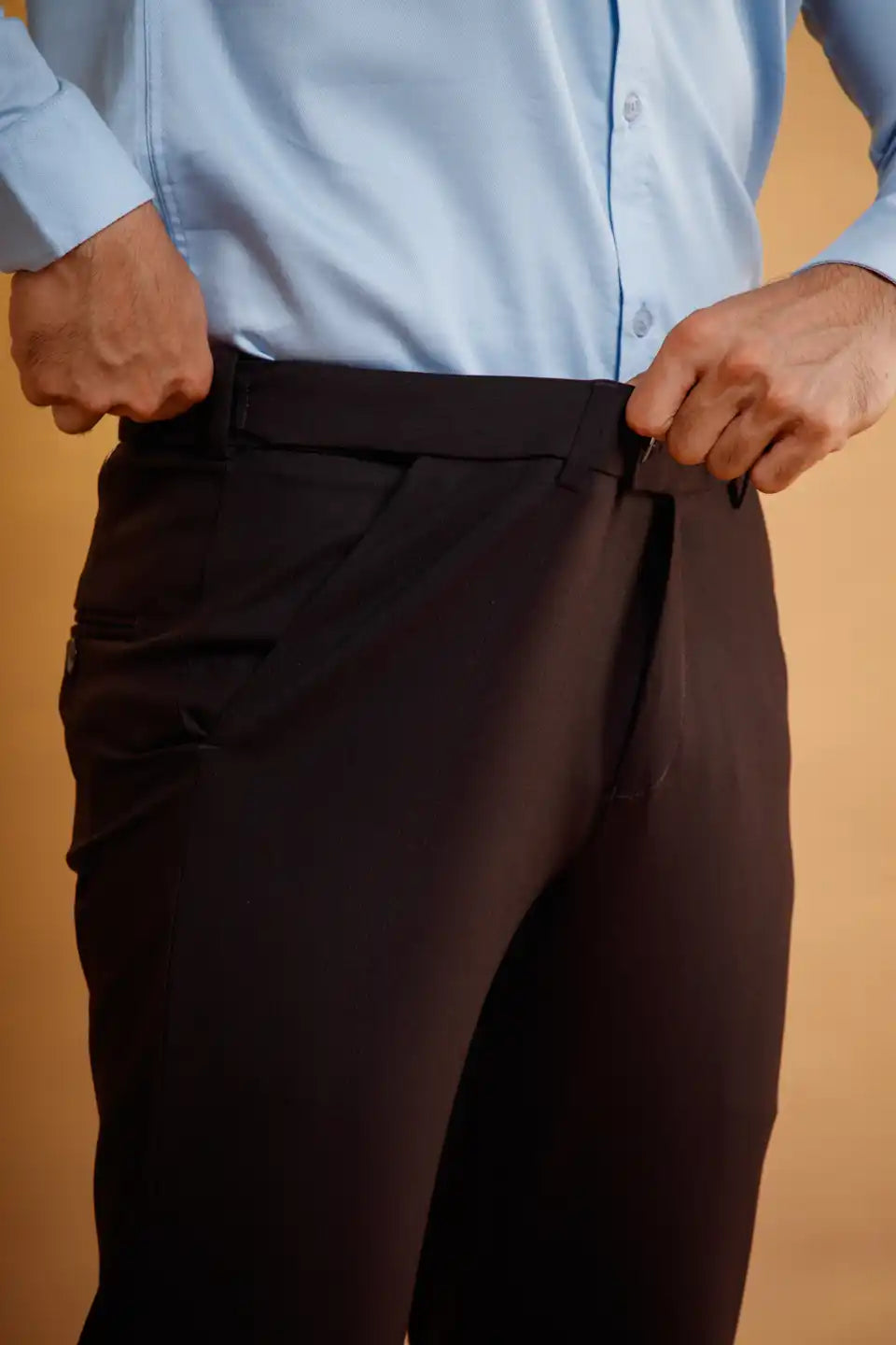 Men’s premium Dark Wine Flexiwaist Mild Lining Trousers for Men - Side view