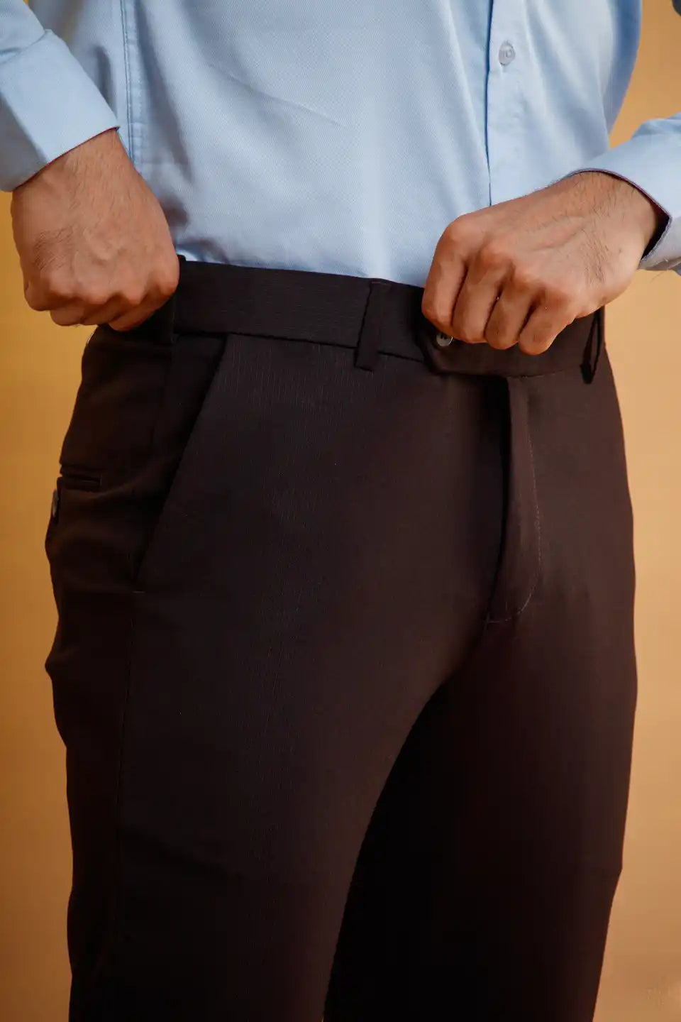 Men’s premium Dark Wine Flexiwaist Mild Lining Trousers for Men - Side view