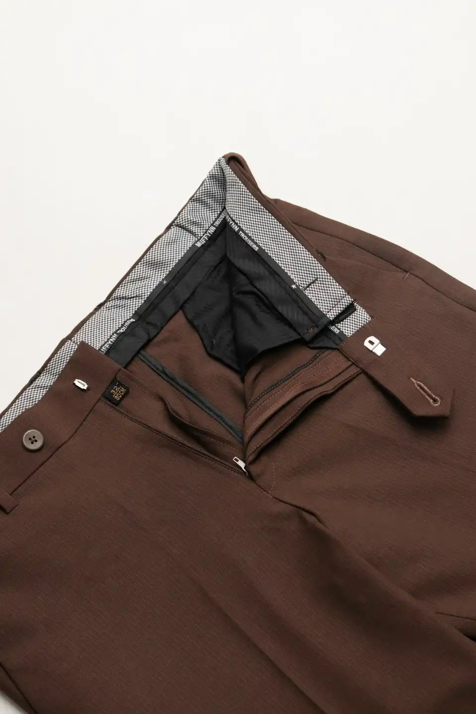 Men’s premium French Beige Flexiwaist Mild Lining Trousers for Men - Close view