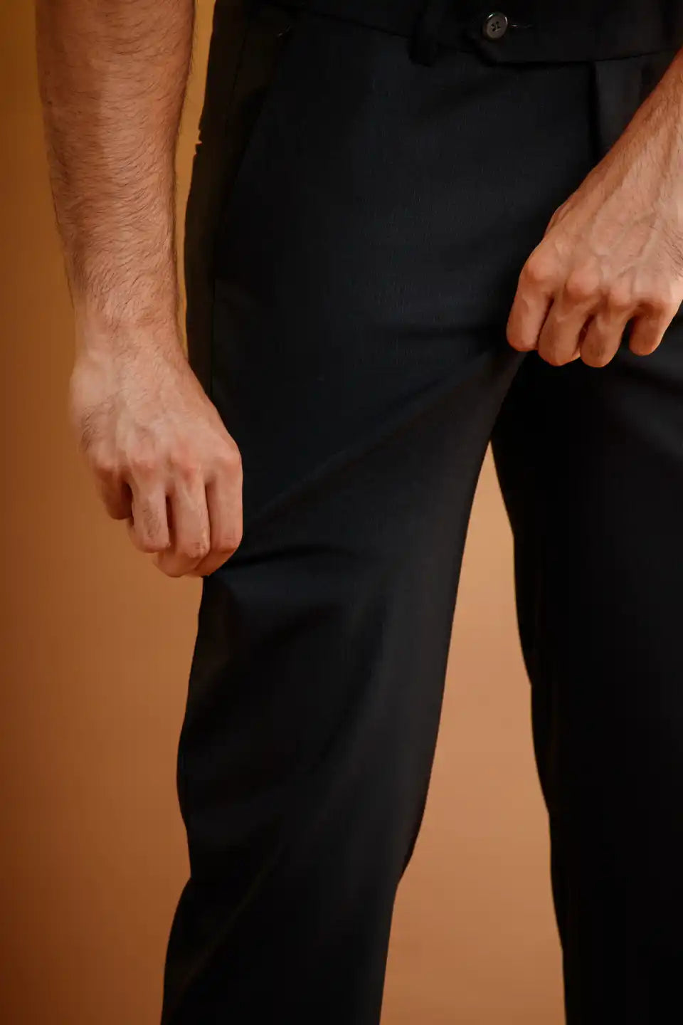 Men’s premium Jade Green Flexiwaist Mild Lining Trousers for Men - Close view