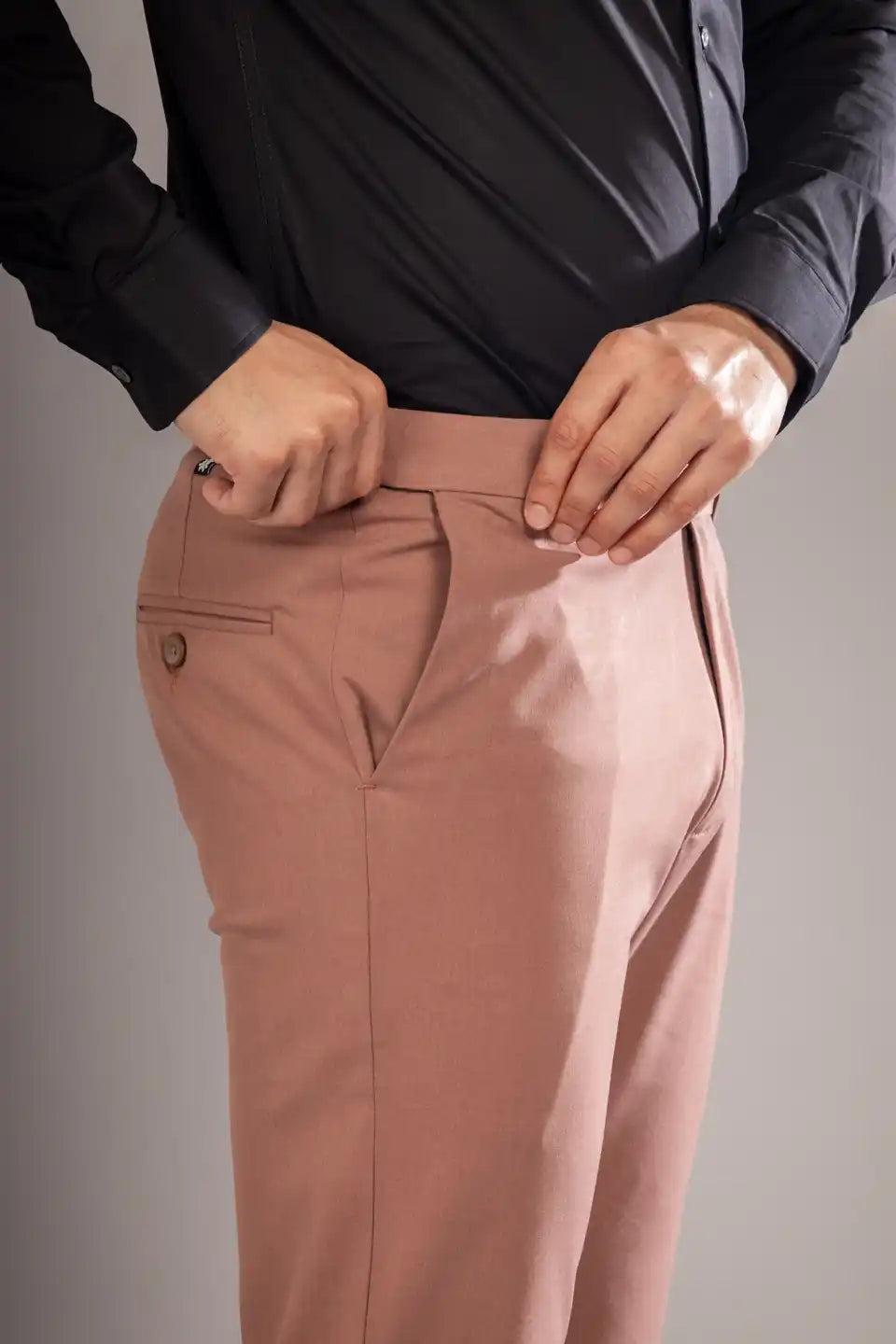 Men’s premium Chestnut Flexiwaist Stretchable Pants for Men – Side view