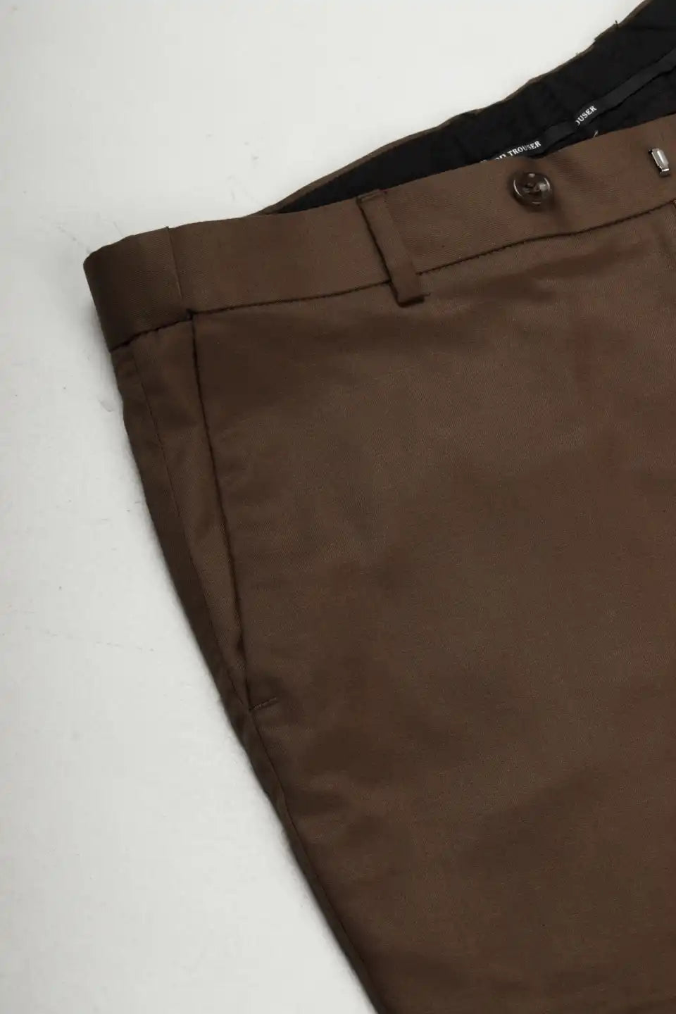 Men’s premium coffee brown Flexiwaist Stretchable Pants for Men - Fabric view