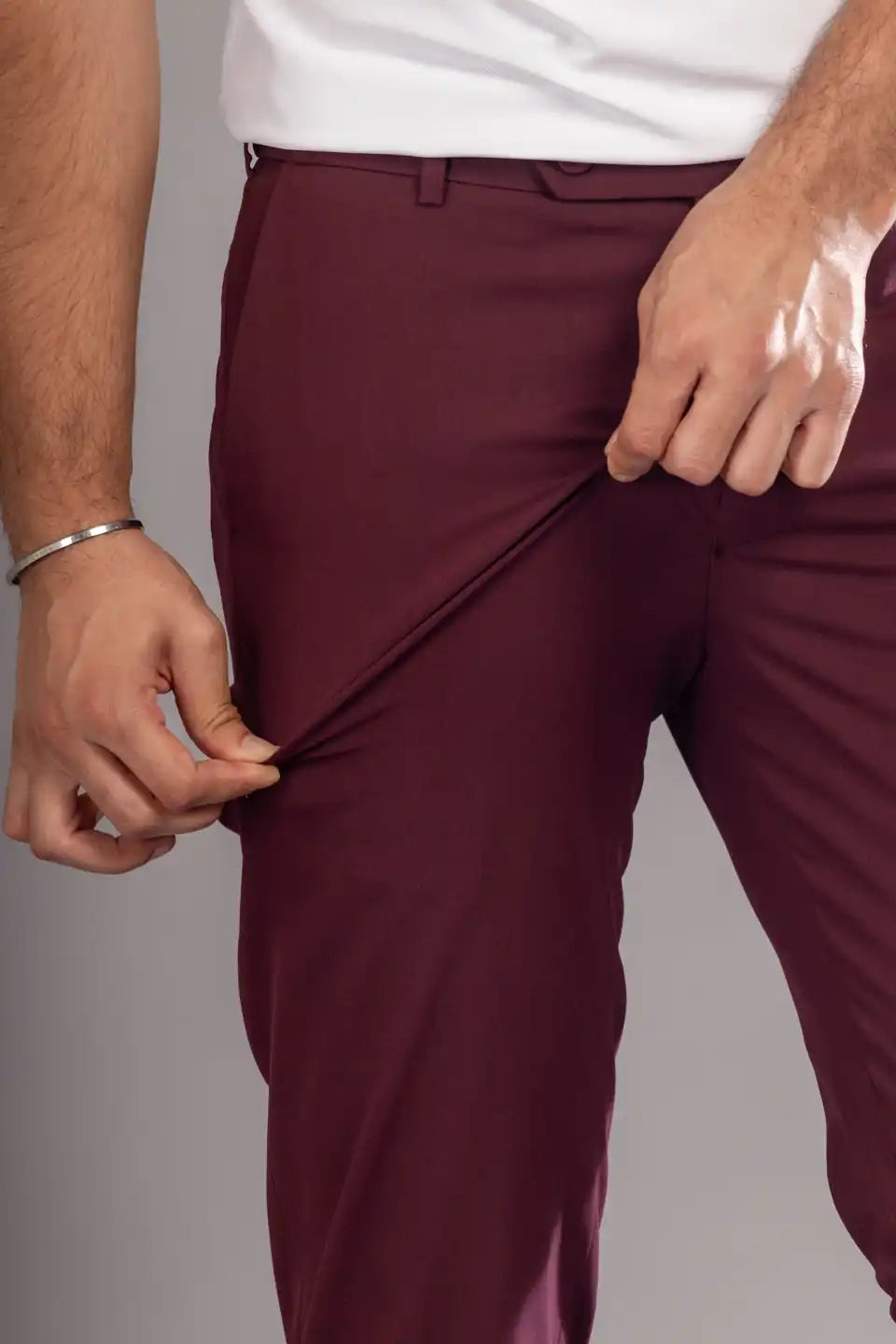 Men’s premium Mulberry Flexiwaist Stretchable Pants for Men – Close view