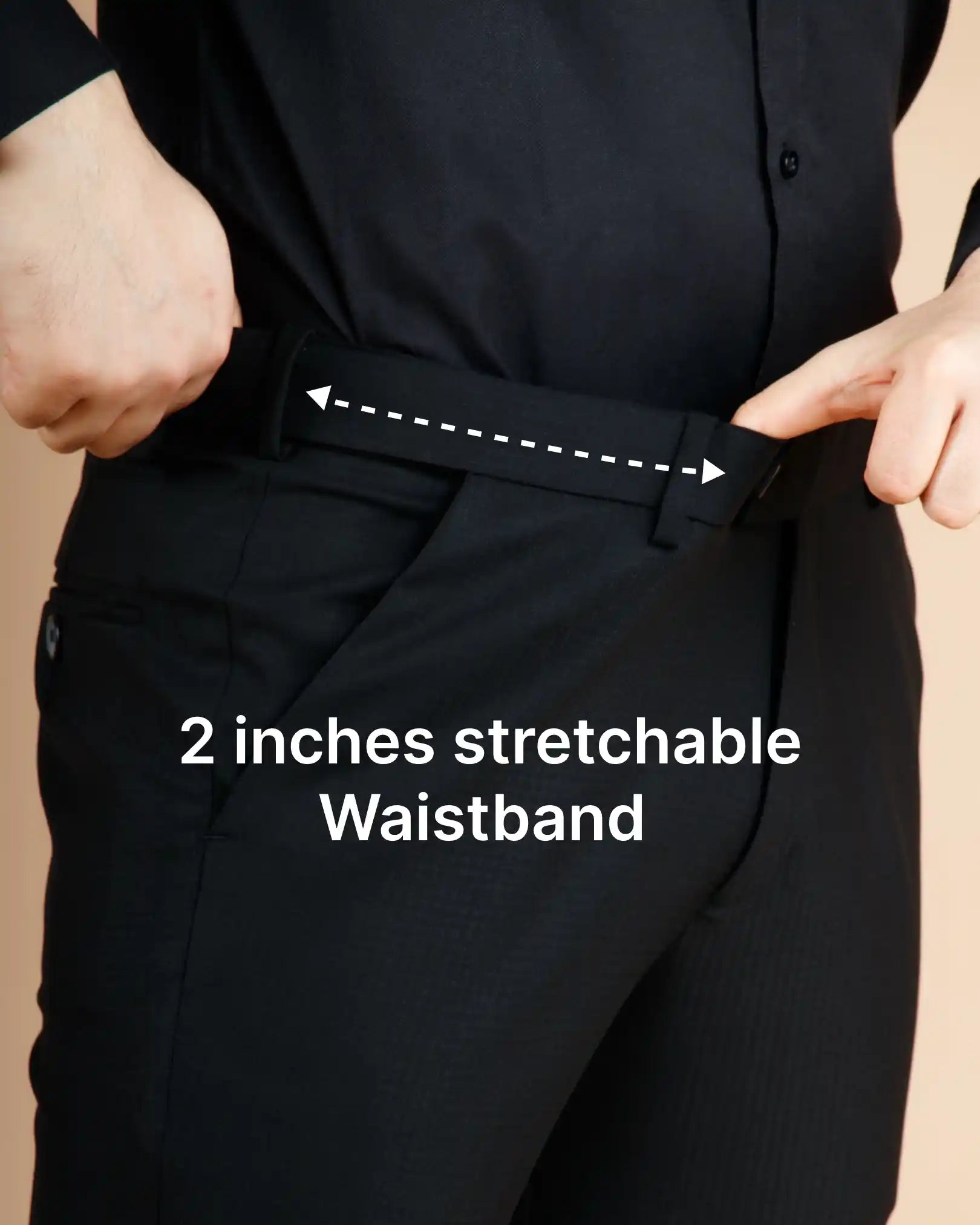 Men’s premium Bison Warp Checks Flexiwaist Pants – Front view