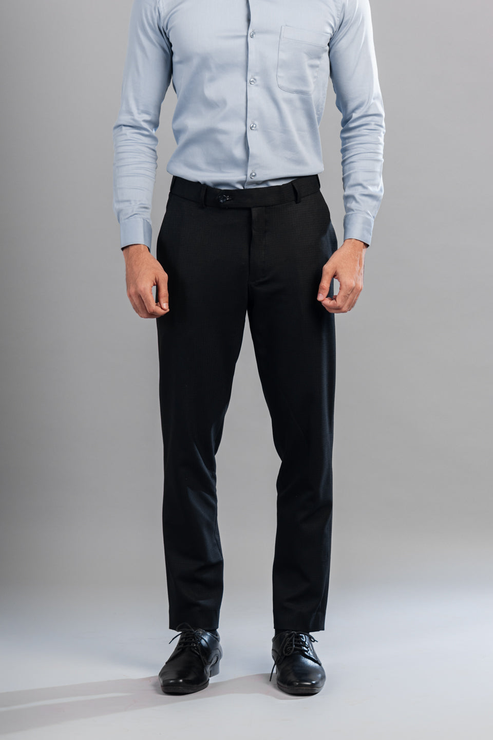 Men’s premium Bison Warp Checks Flexiwaist Pants – Front view