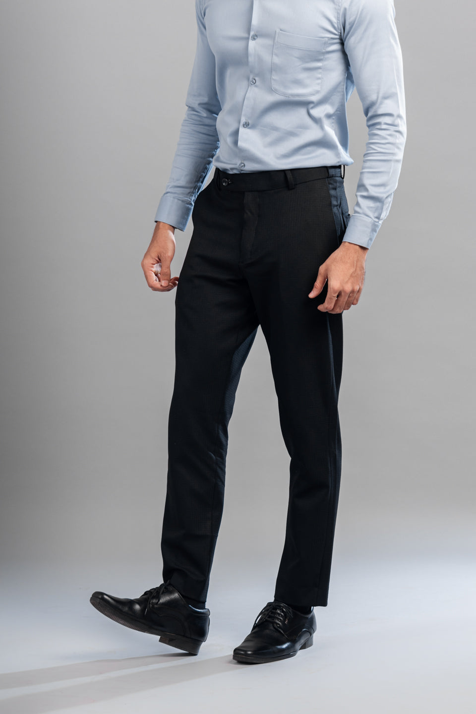 Men’s premium Bison Warp Checks Flexiwaist Pants – Front view