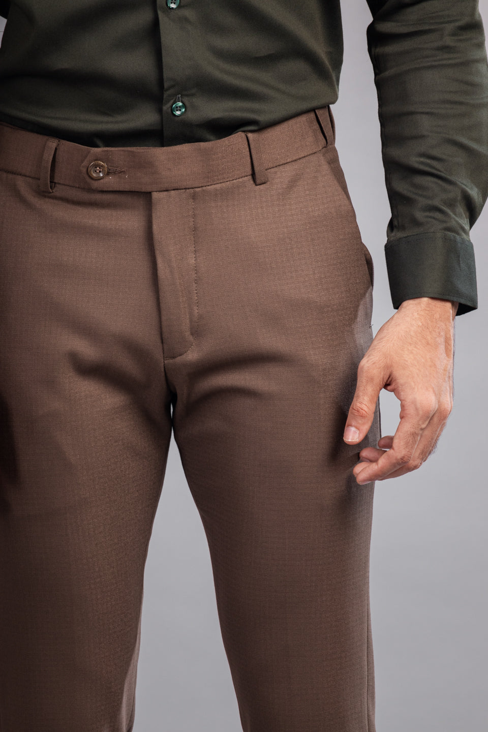 Men’s premium Gazelle Warp Checks Flexiwaist Pants – Front View