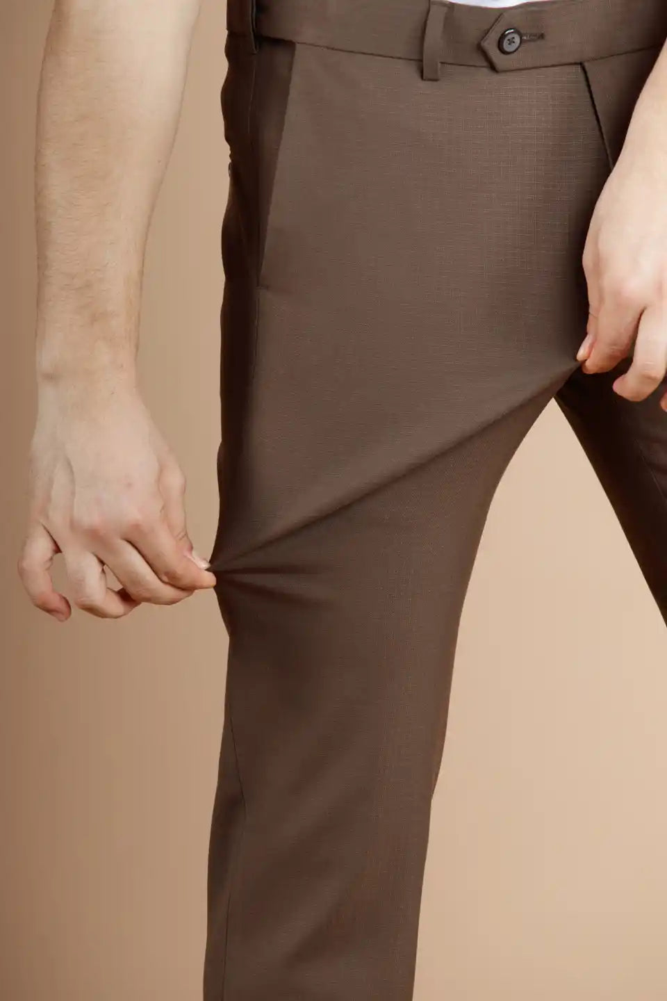 Men’s premium Gazelle Warp Checks Flexiwaist Pants – Close view