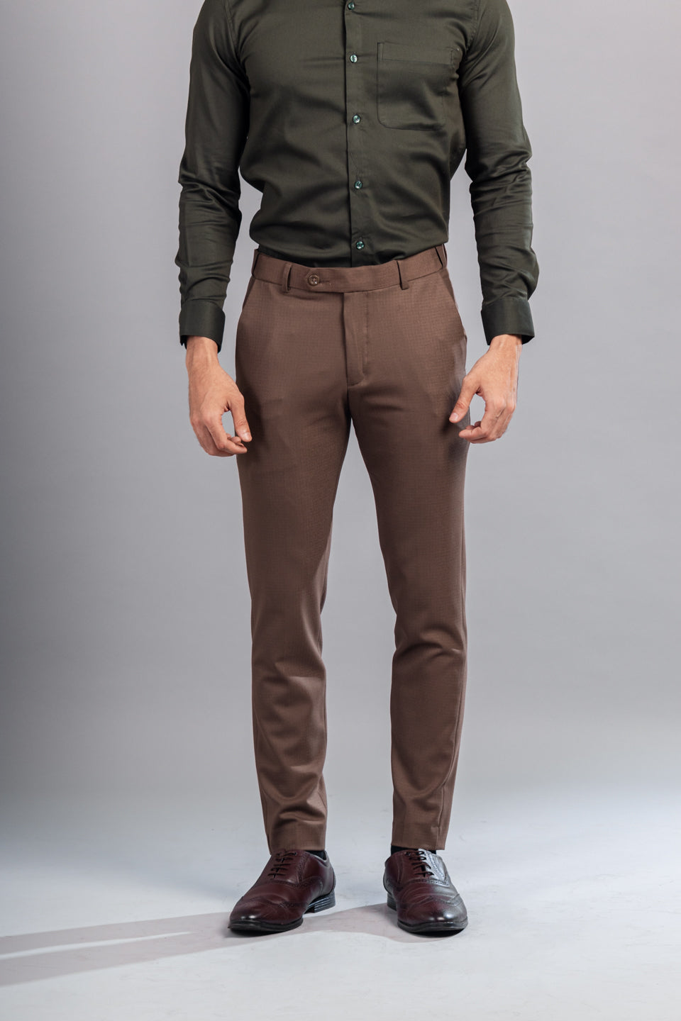Men’s premium Gazelle Warp Checks Flexiwaist Pants – Front View