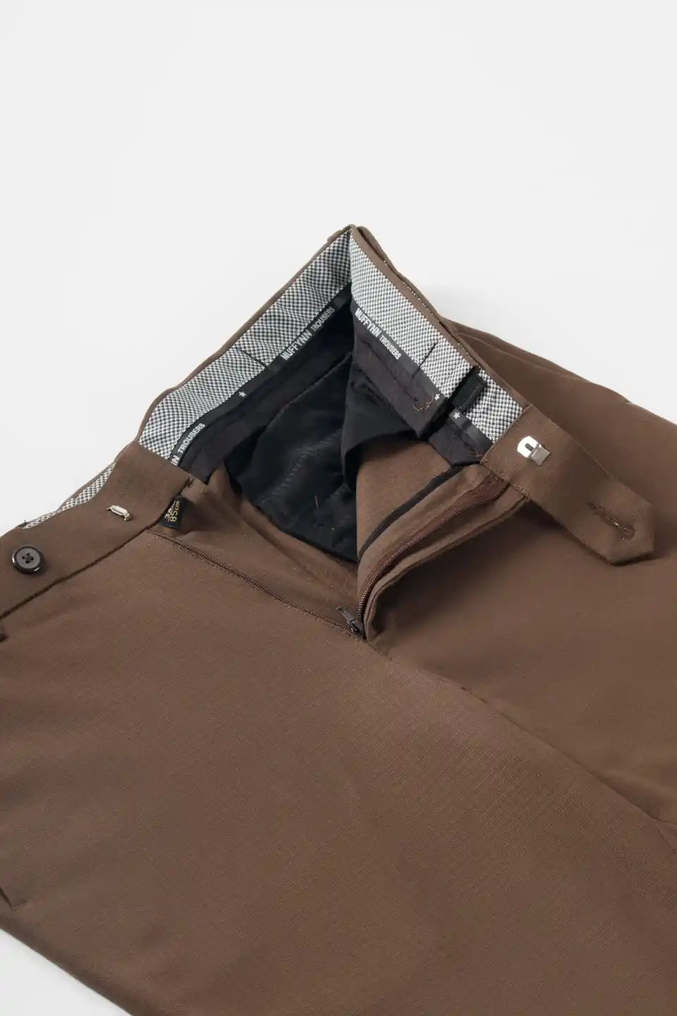 Warp Checks Flexiwaist Pants Gazelle - Fabric view