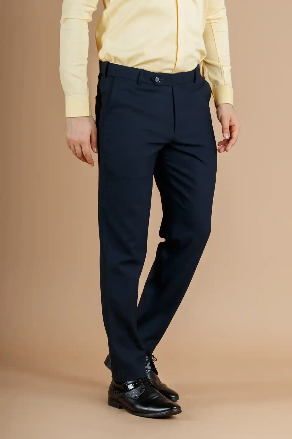 Men’s premium Warp Checks Flexiwaist Pants Iguana- Front view