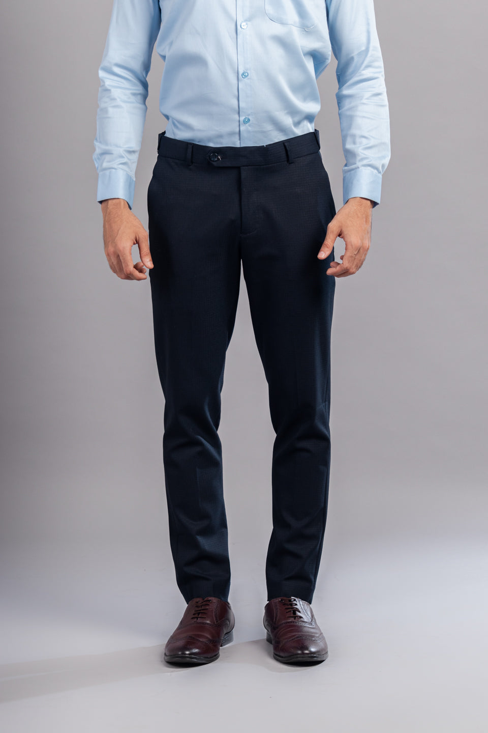 Warp Checks Flexiwaist Pants Iguana- Front view