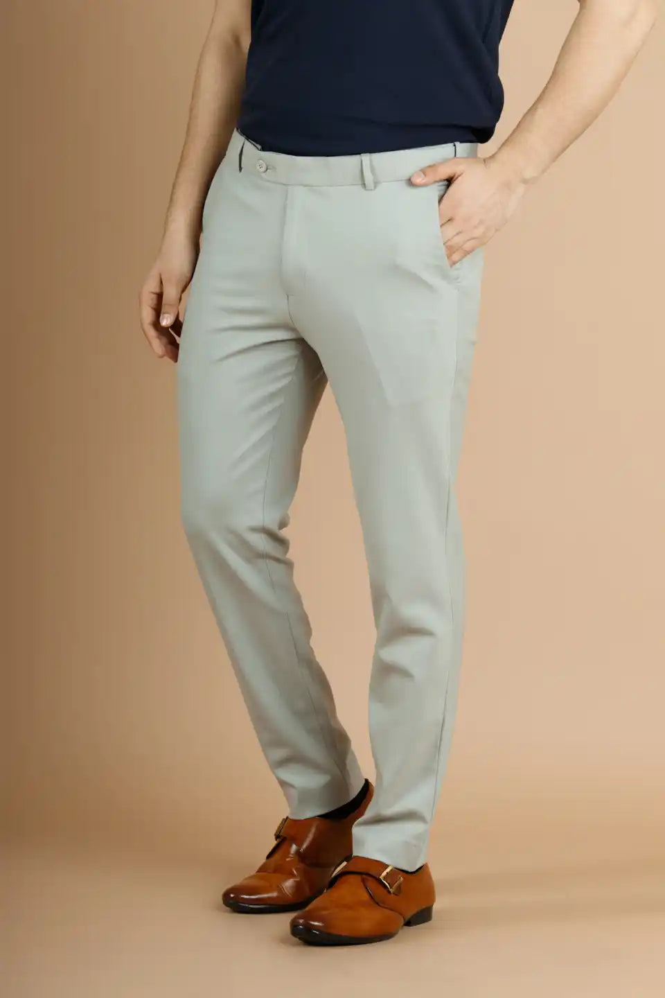 Men’s premium Unicorn Warp Checks Flexiwaist Pants - Side view