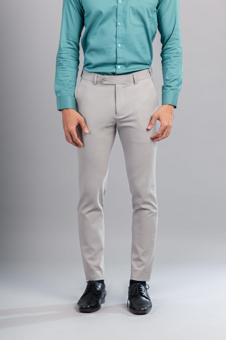 Men’s premium Unicorn Warp Checks Flexiwaist Pants - Front view