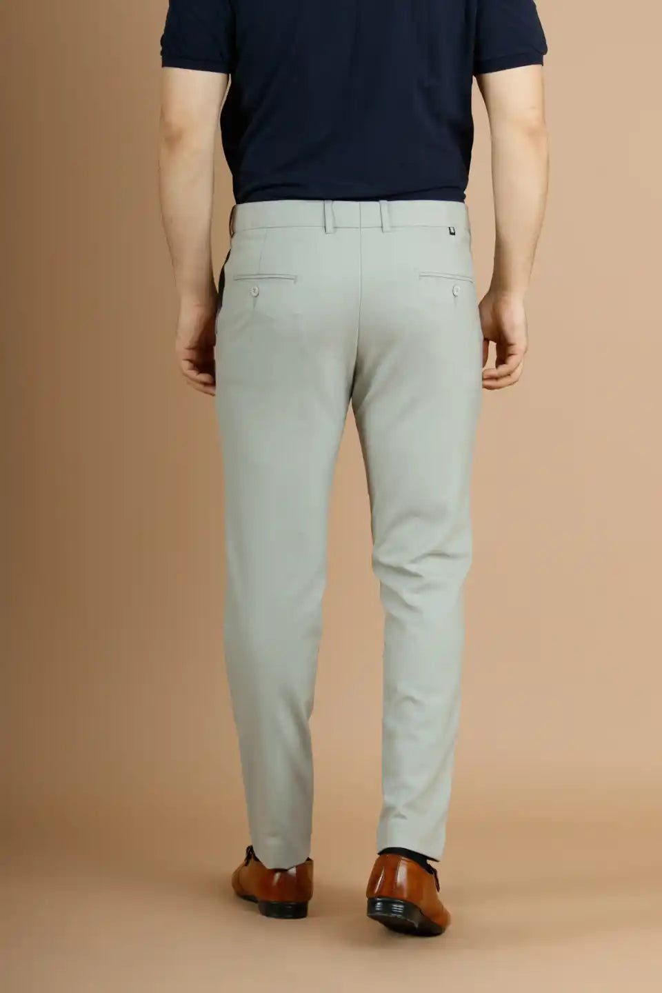 Men’s premium Unicorn Warp Checks Flexiwaist Pants - Back view