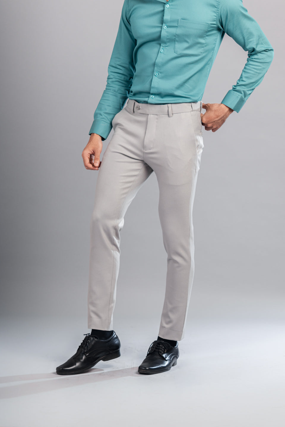 Men’s premium Unicorn Warp Checks Flexiwaist Pants - Front view