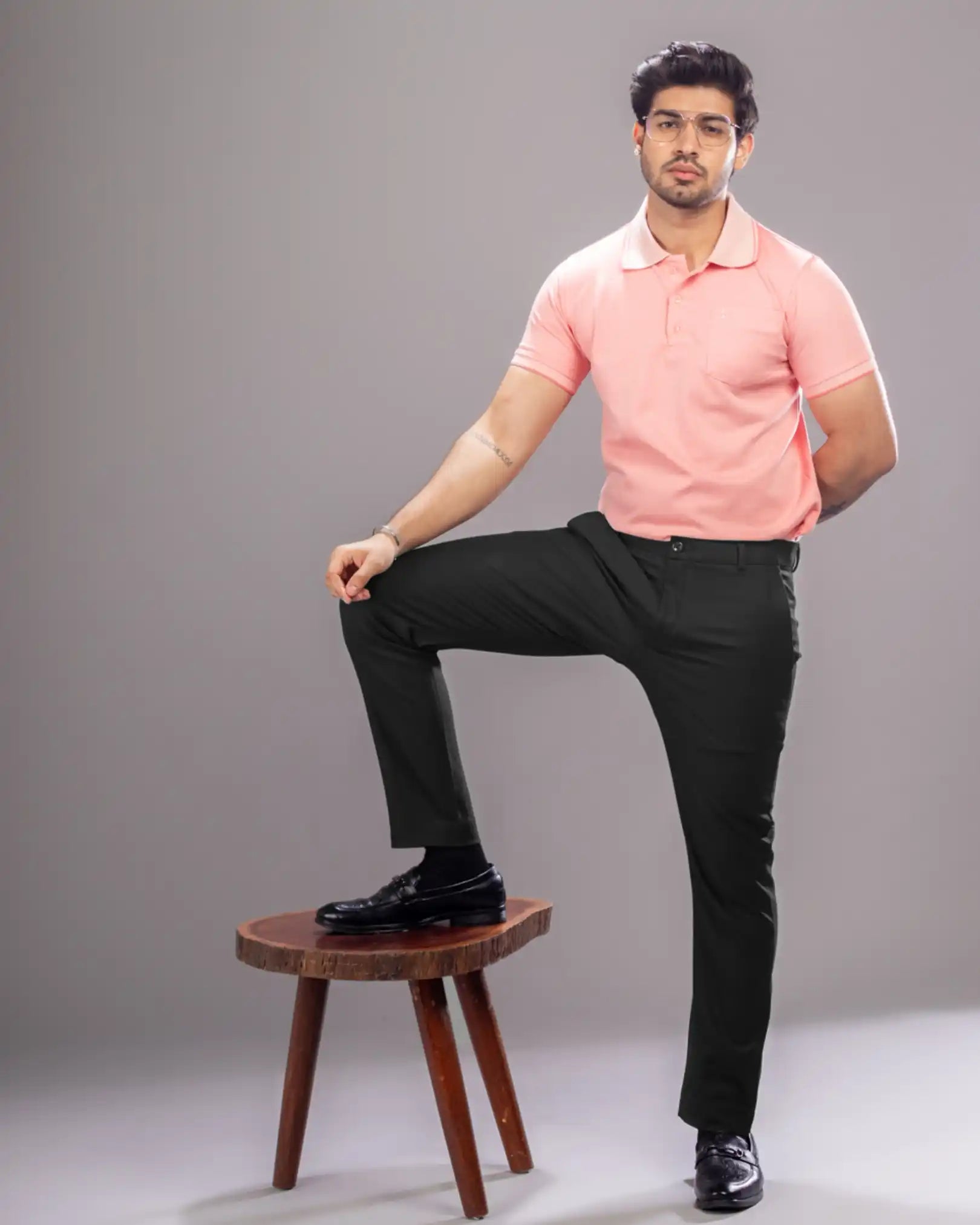 Men’s premium Charcoal Truefit all day pants - lifestyle view