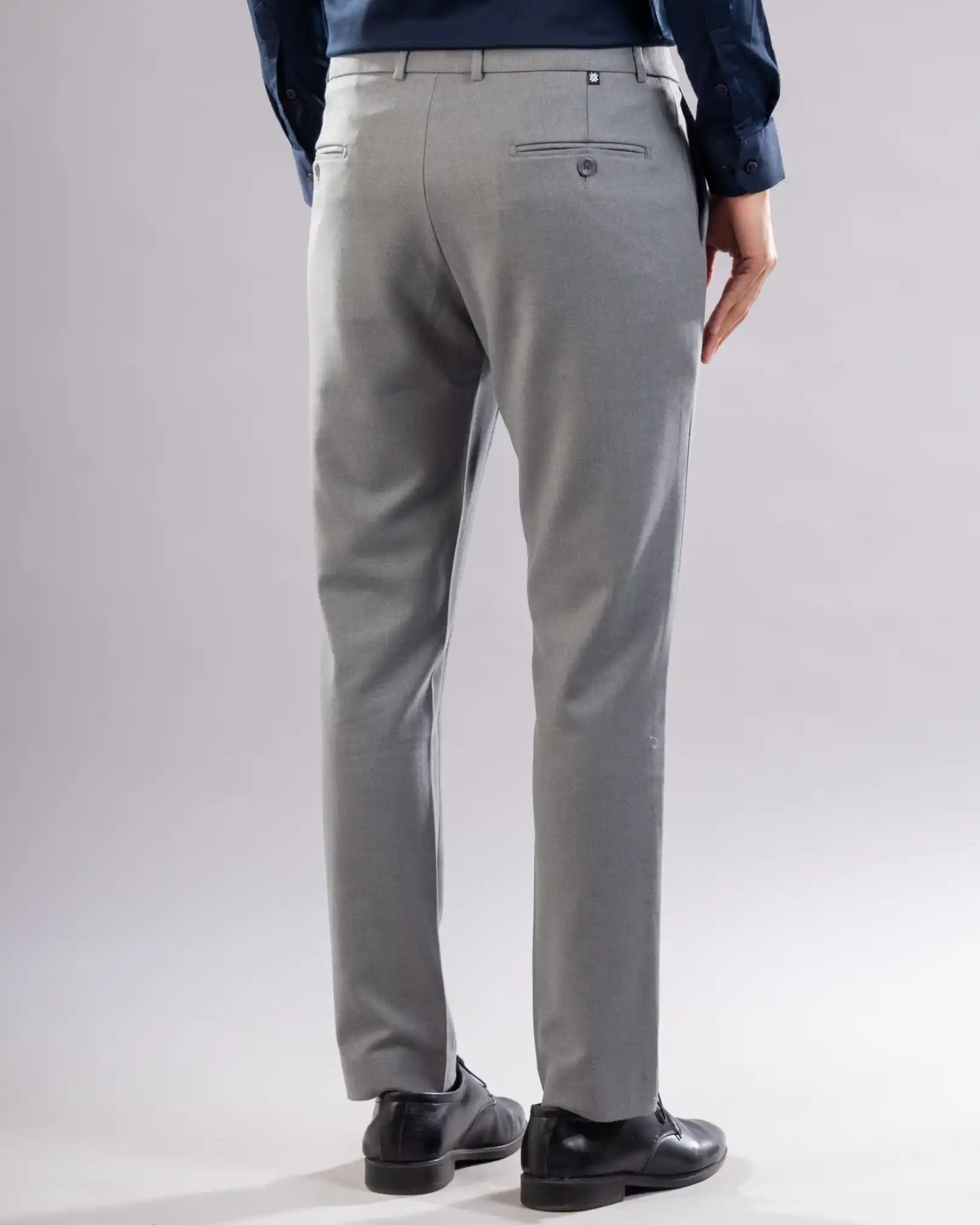 Men’s premium Mid Grey Truefit all day pants - back view
