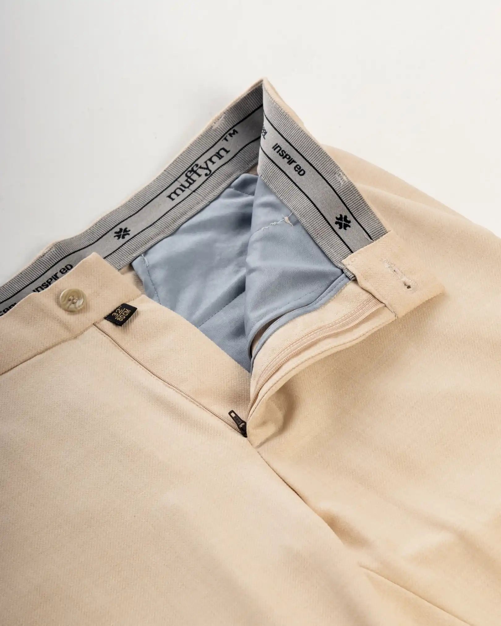 Men’s premium Cream Truefit all day pants - fabric view