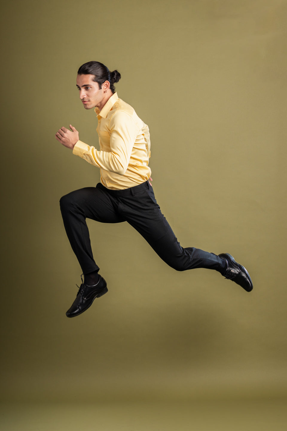 Matte Black Pinstripe Flexiwaist Pant - Lifestyle view
