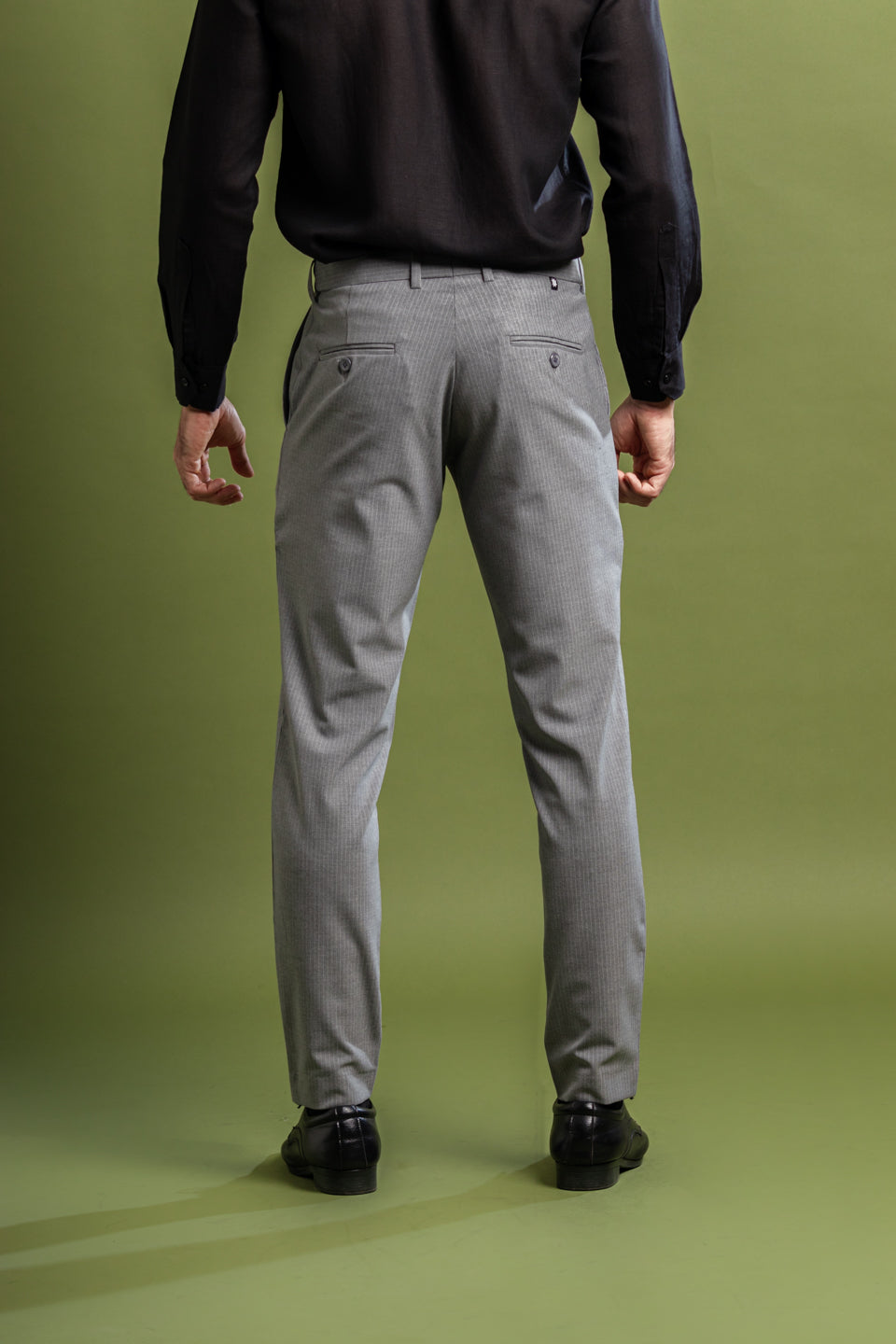 Urban Grey Pinstripe Flexiwaist Pant – Back View