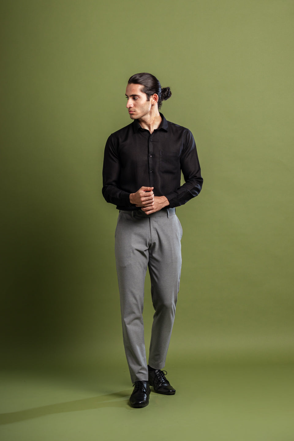 Urban Grey Pinstripe Flexiwaist Pant – Front View